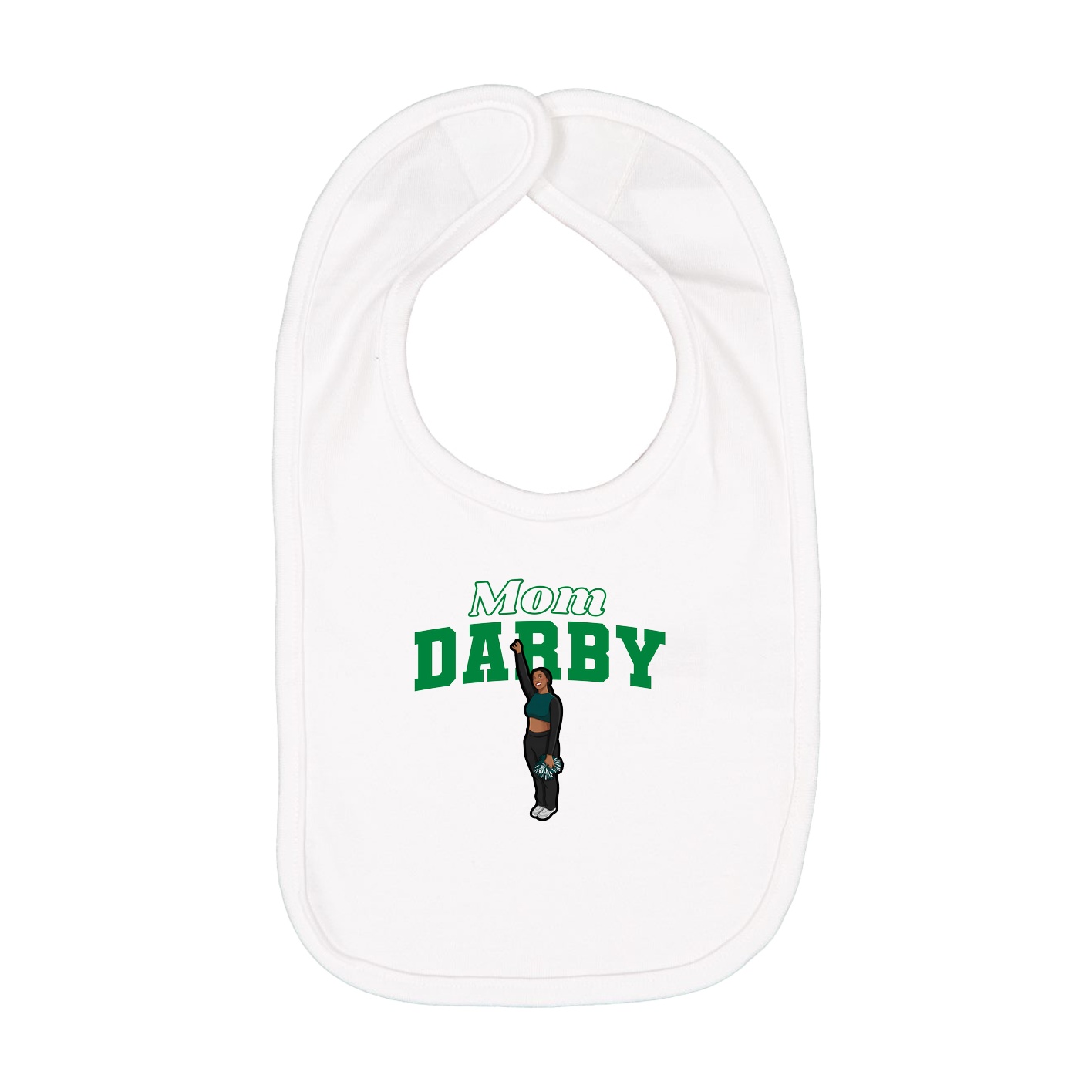 Infant Bib — Mothers Day Block in White
