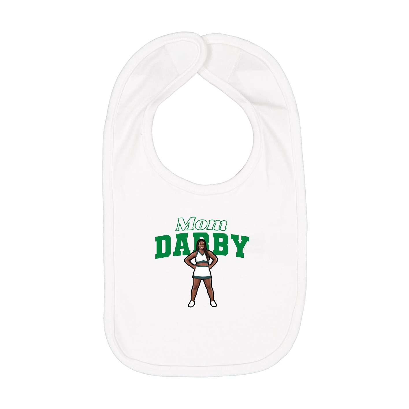 Infant Bib — Mothers Day Block in White