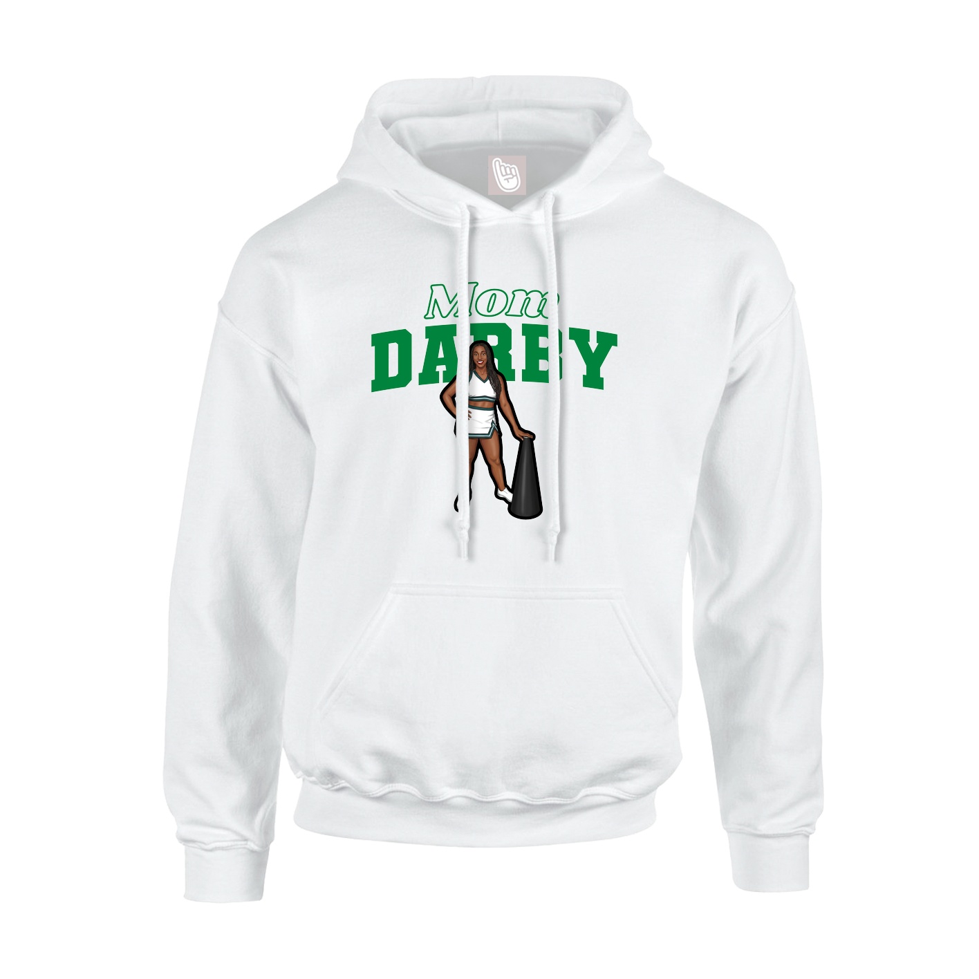 Youth Hoodie — Mothers Day Block in White