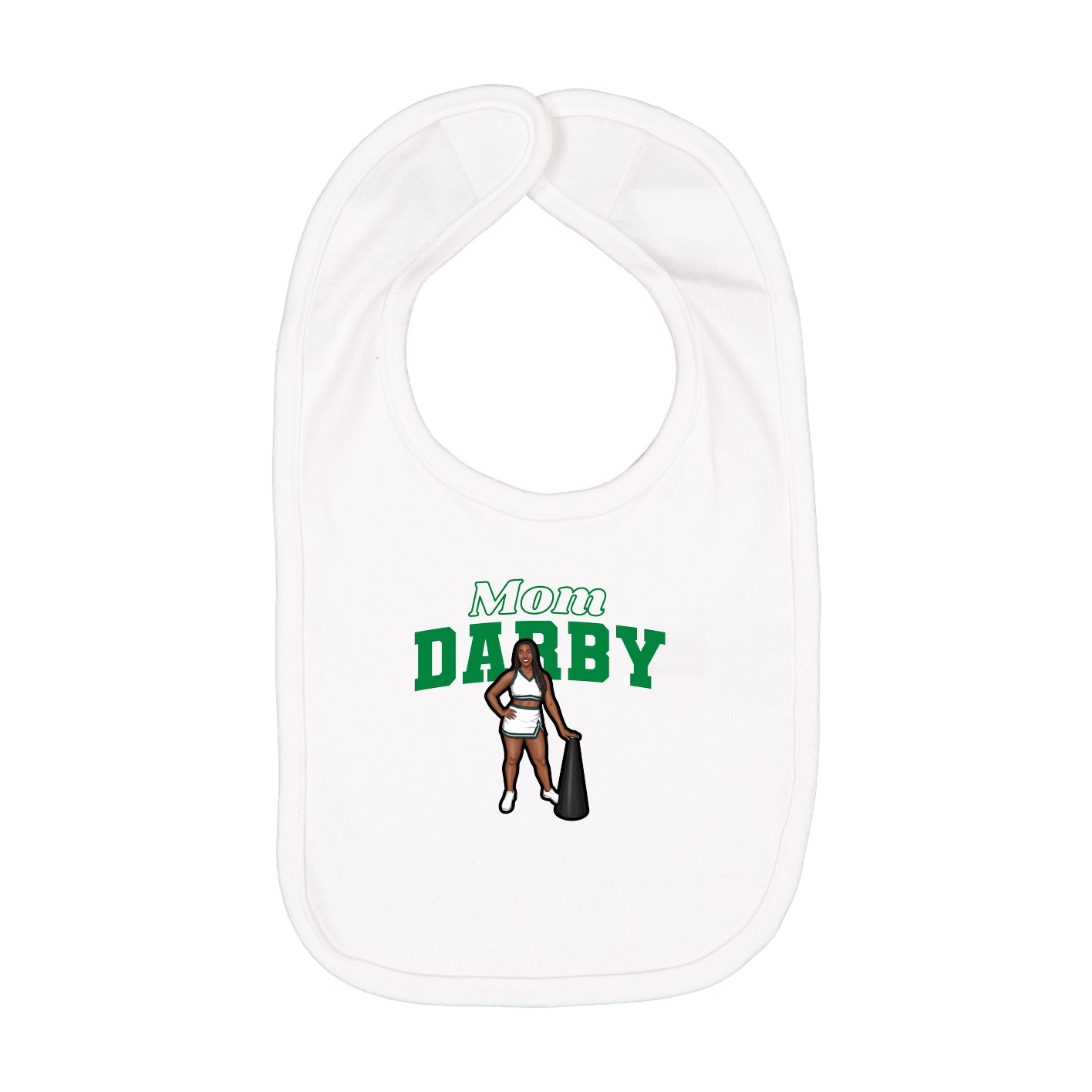 Infant Bib — Mothers Day Block in White