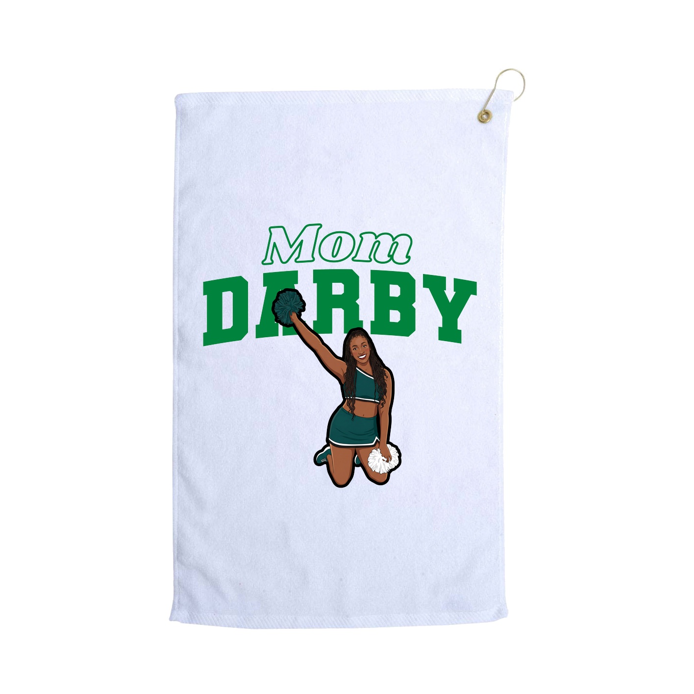 Golf Towel — Mothers Day Block in White