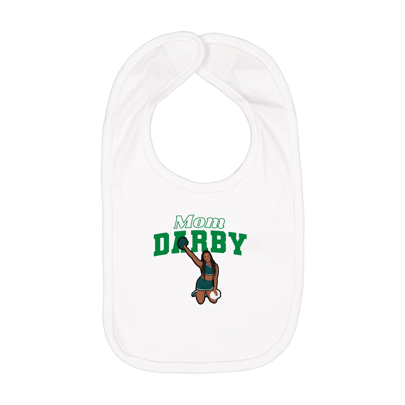 Infant Bib — Mothers Day Block in White