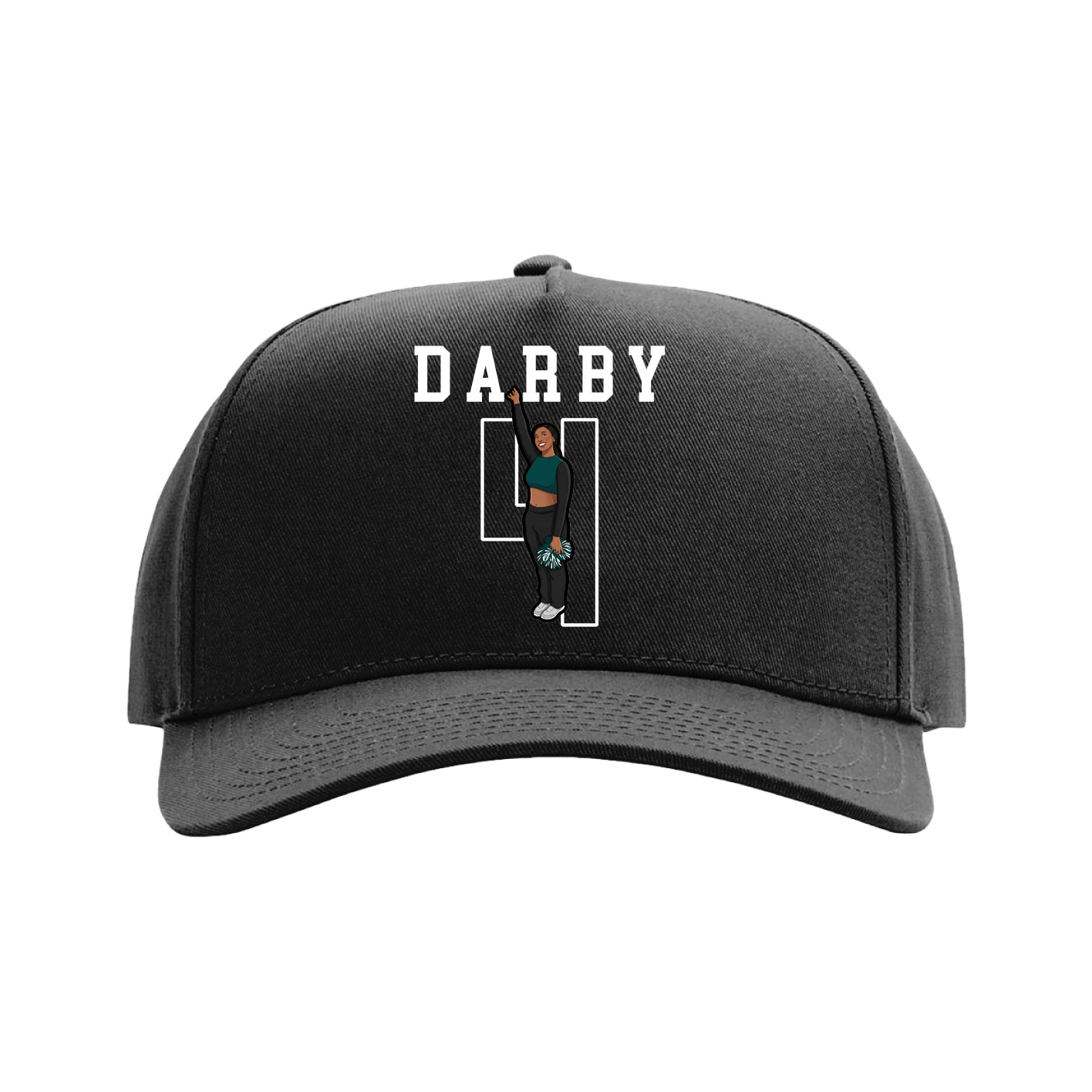 Full Fabric Five-Panel Champ Cap — Shirsey in Black