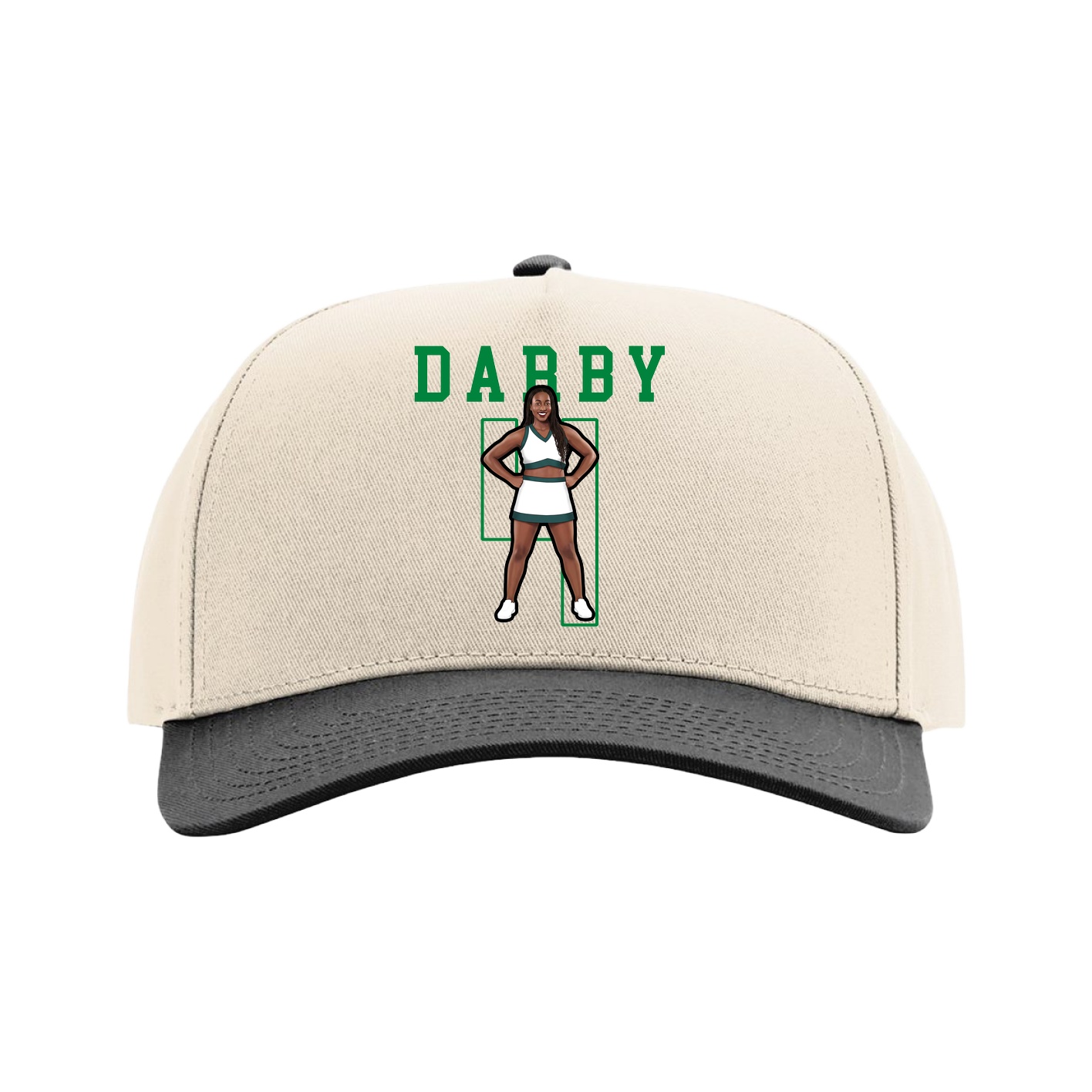 Full Fabric Five-Panel Champ Cap — Shirsey in Cream/Black