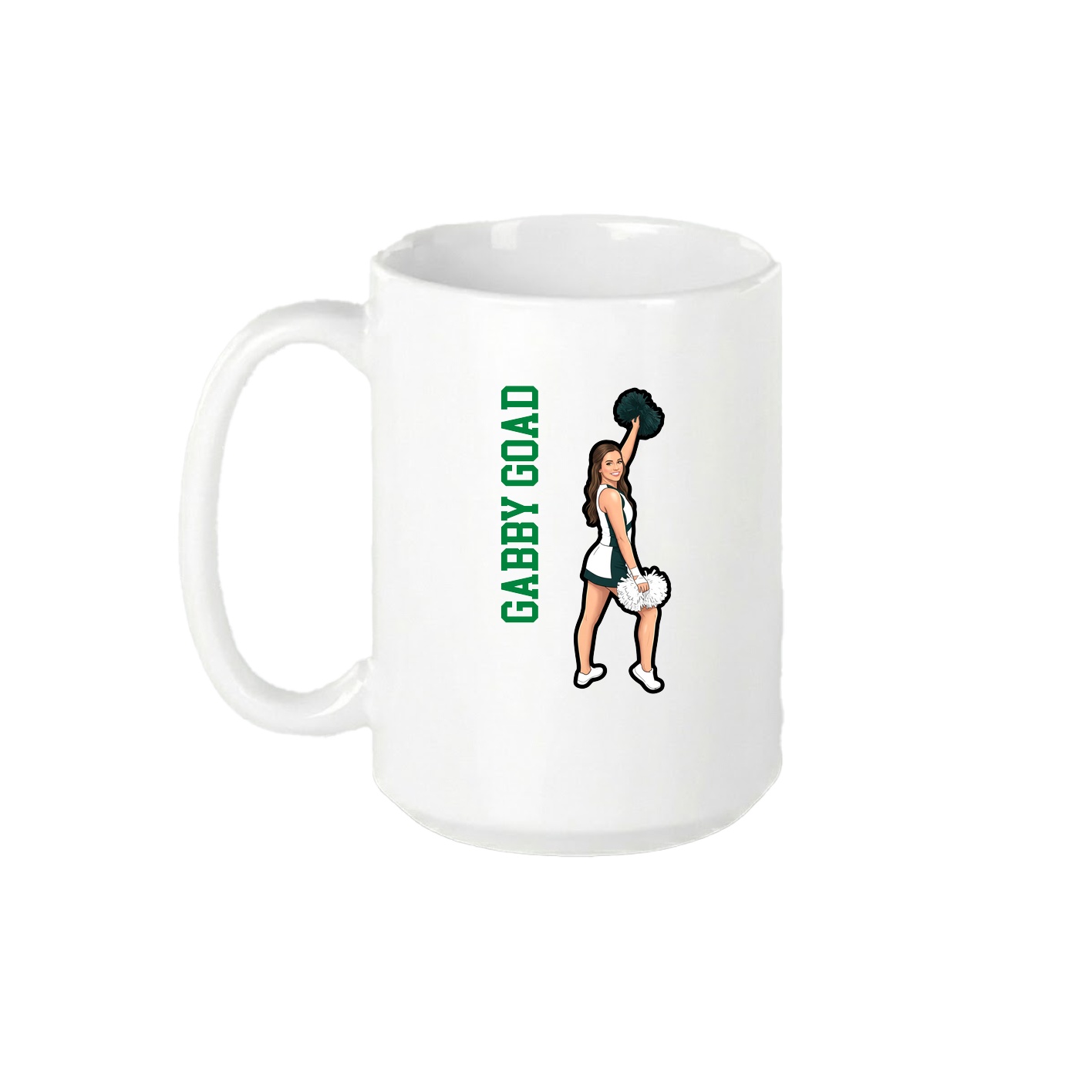 15oz Coffee Mug — Name Vertical in White