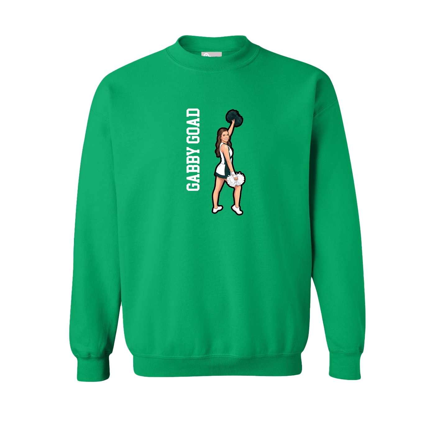 Fleece Crew — Name Vertical in Green