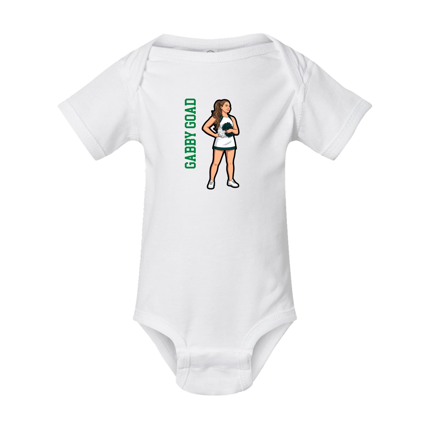 Baby Onesie — Name Vertical in White