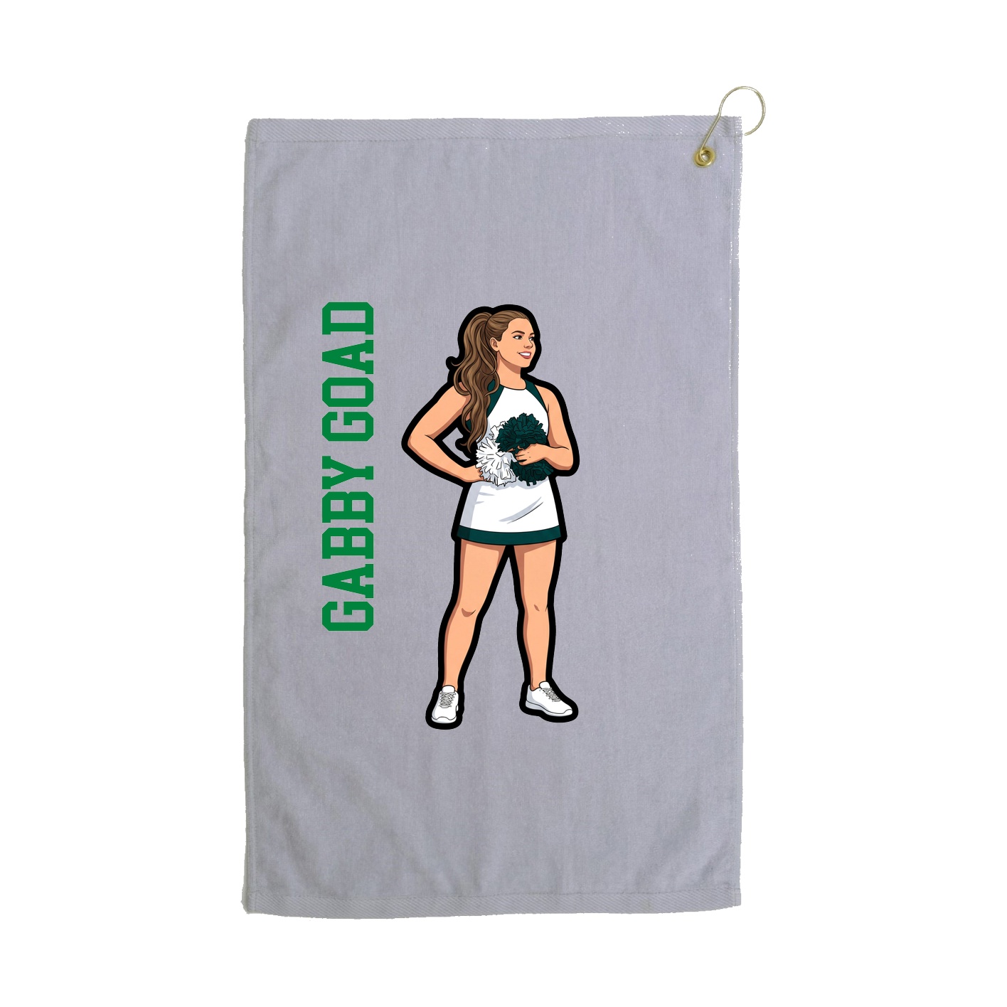 Golf Towel — Name Vertical in Grey