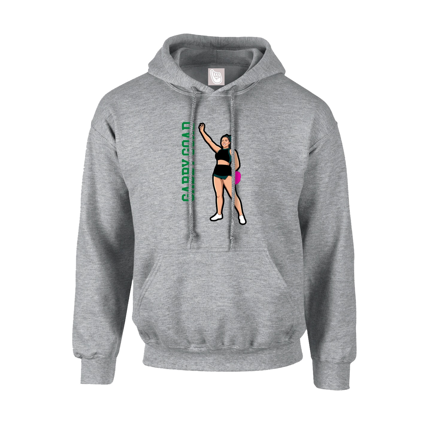 Youth Hoodie — Name Vertical in Grey