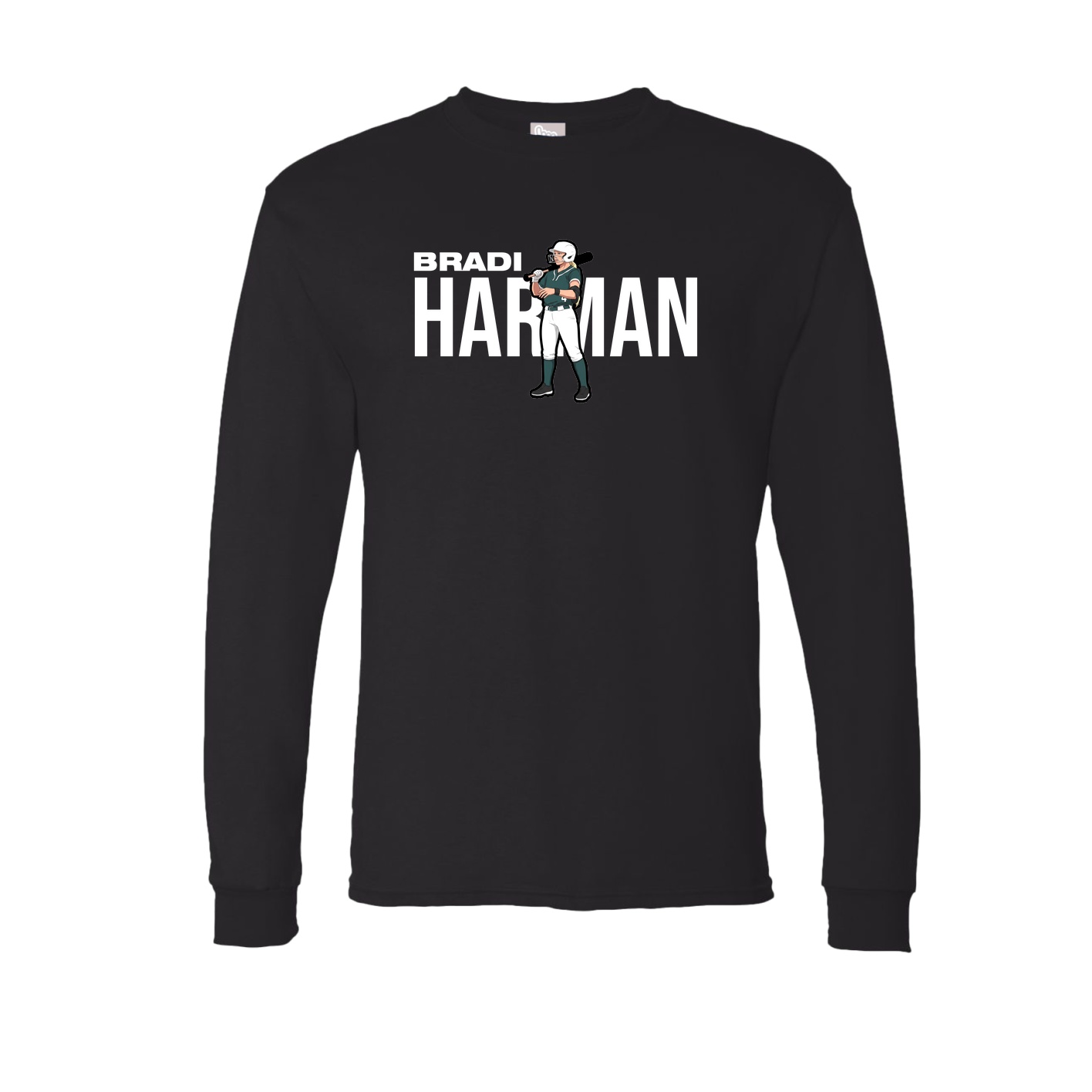Long Sleeve Tee — Player Name in Black