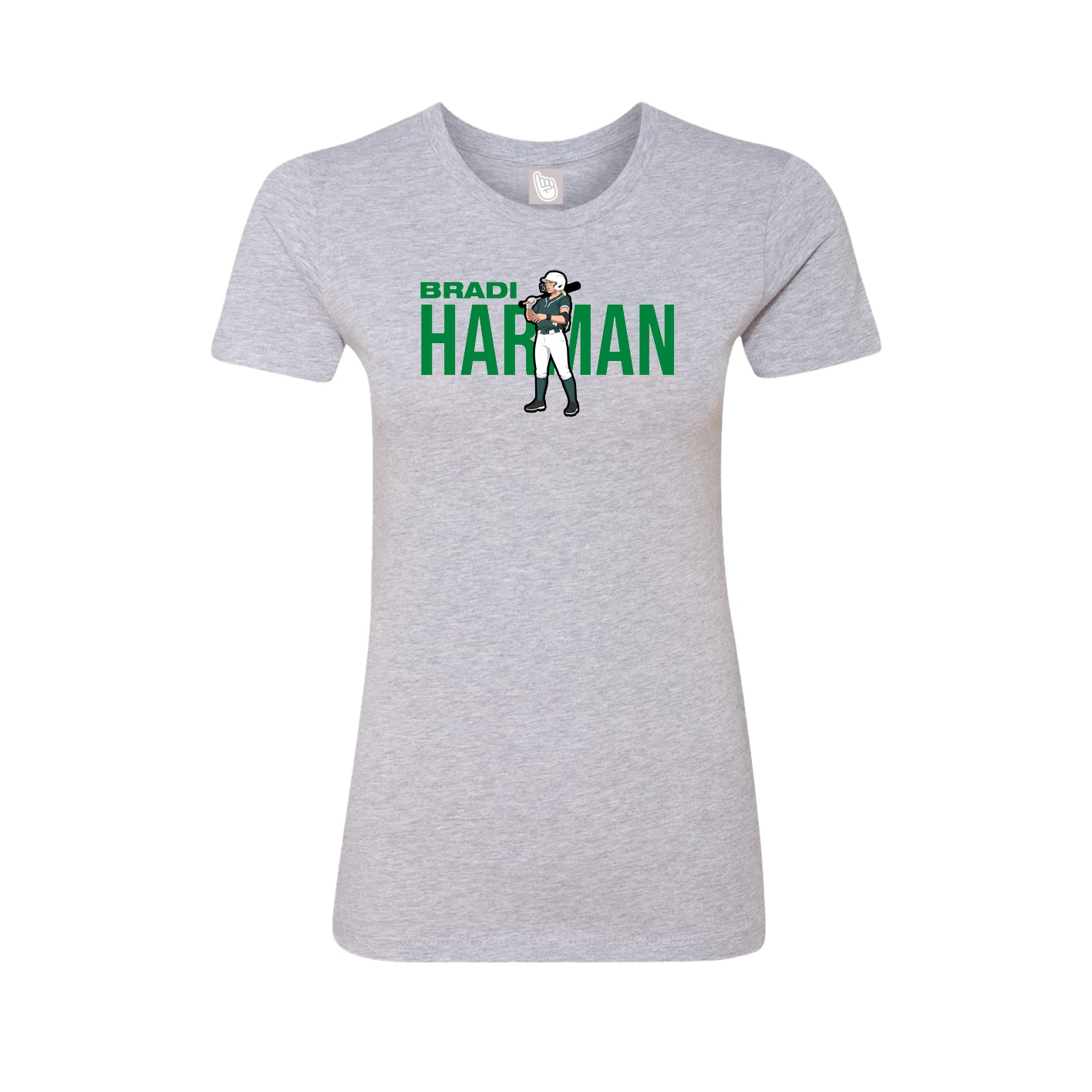 Fitted Women's Tee — Player Name in Grey