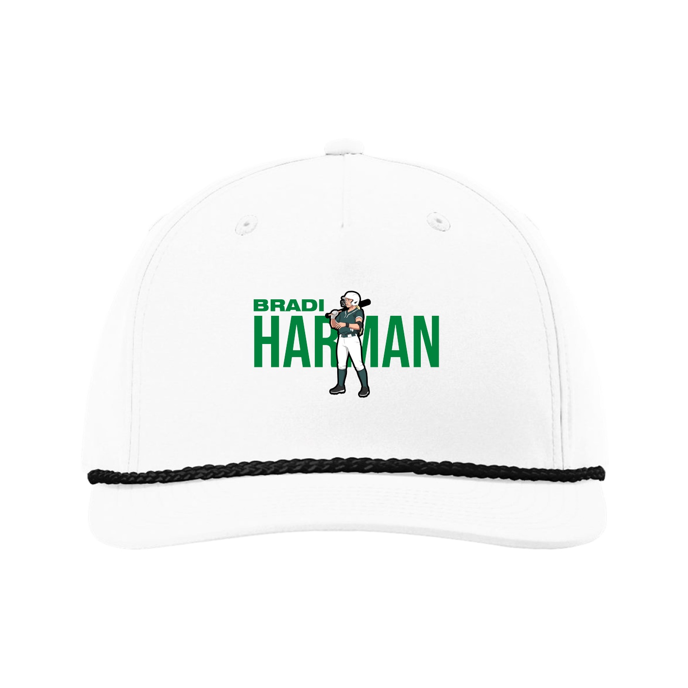 Five-Panel Classic Rope Cap — Player Name in White