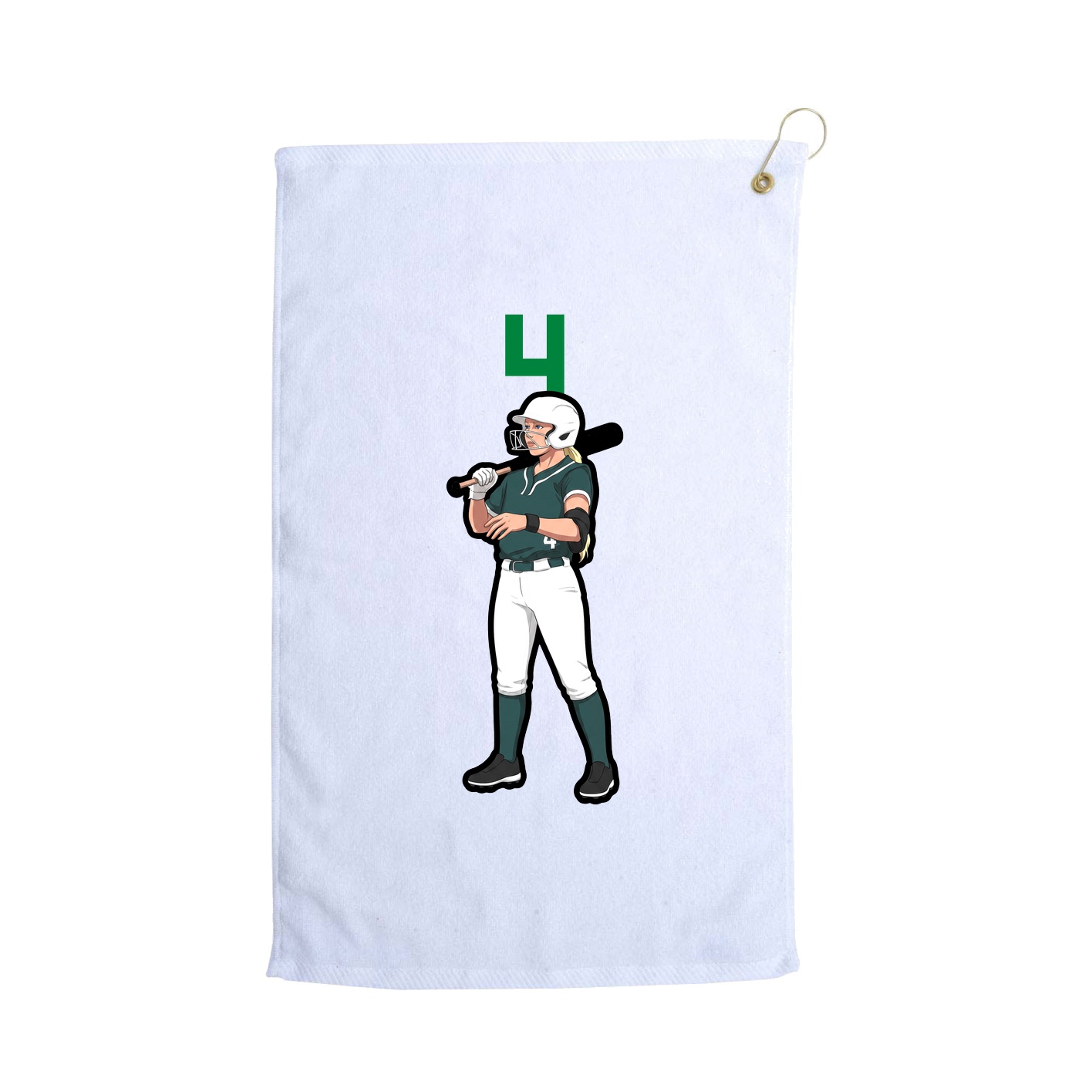 Golf Towel — Number Top in White