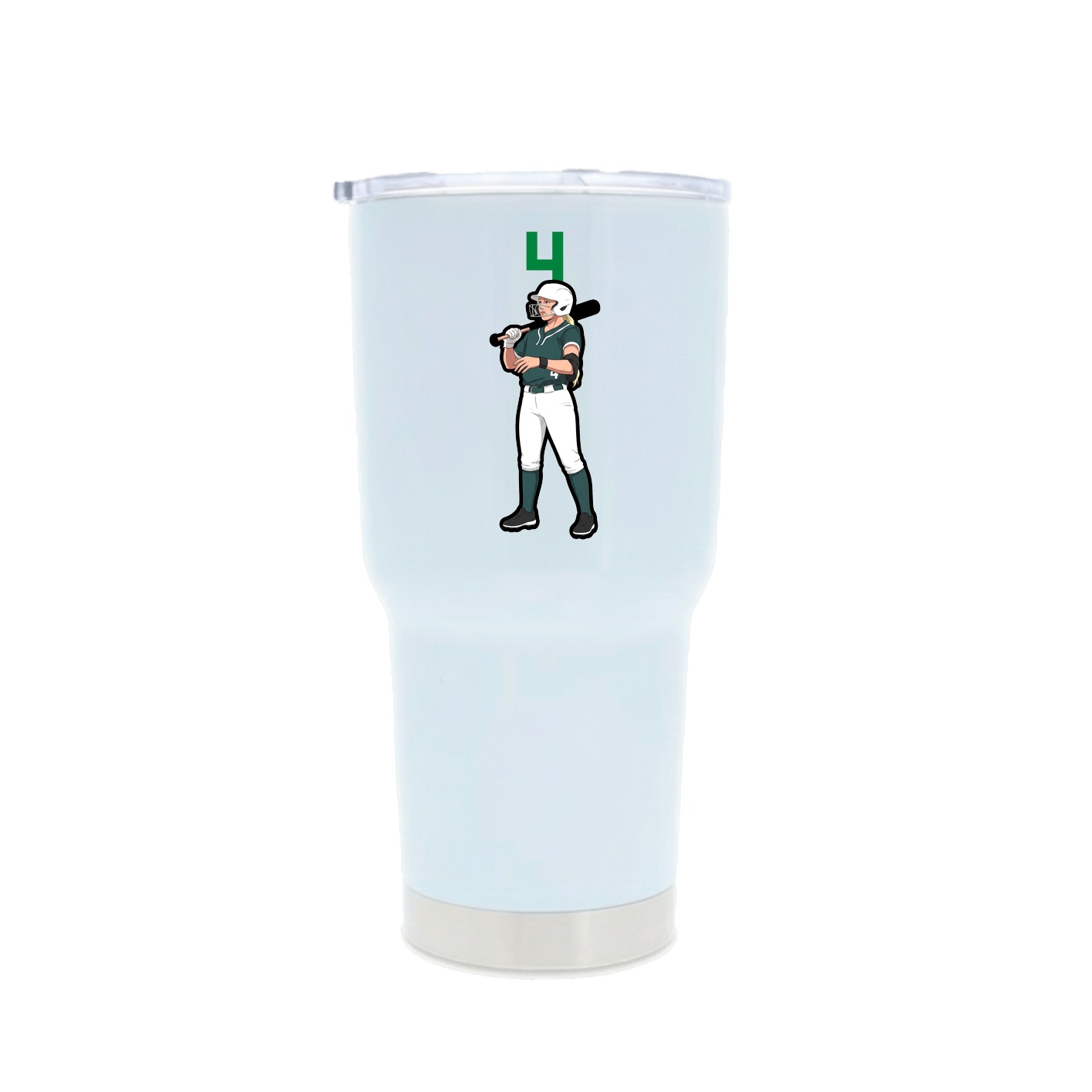 30oz Stainless Steel Tumbler — Number Top in White
