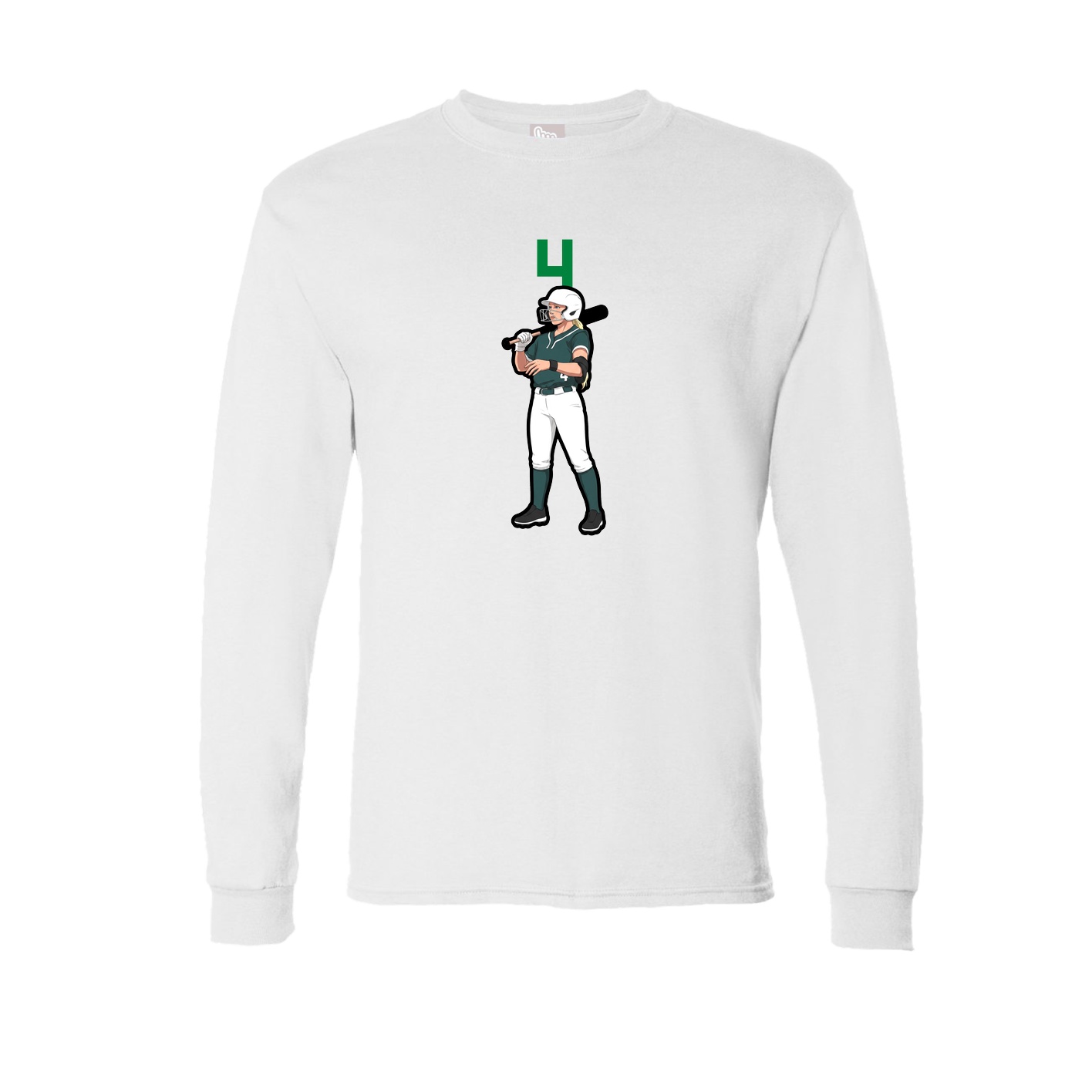 Long Sleeve Tee — Number Top in White