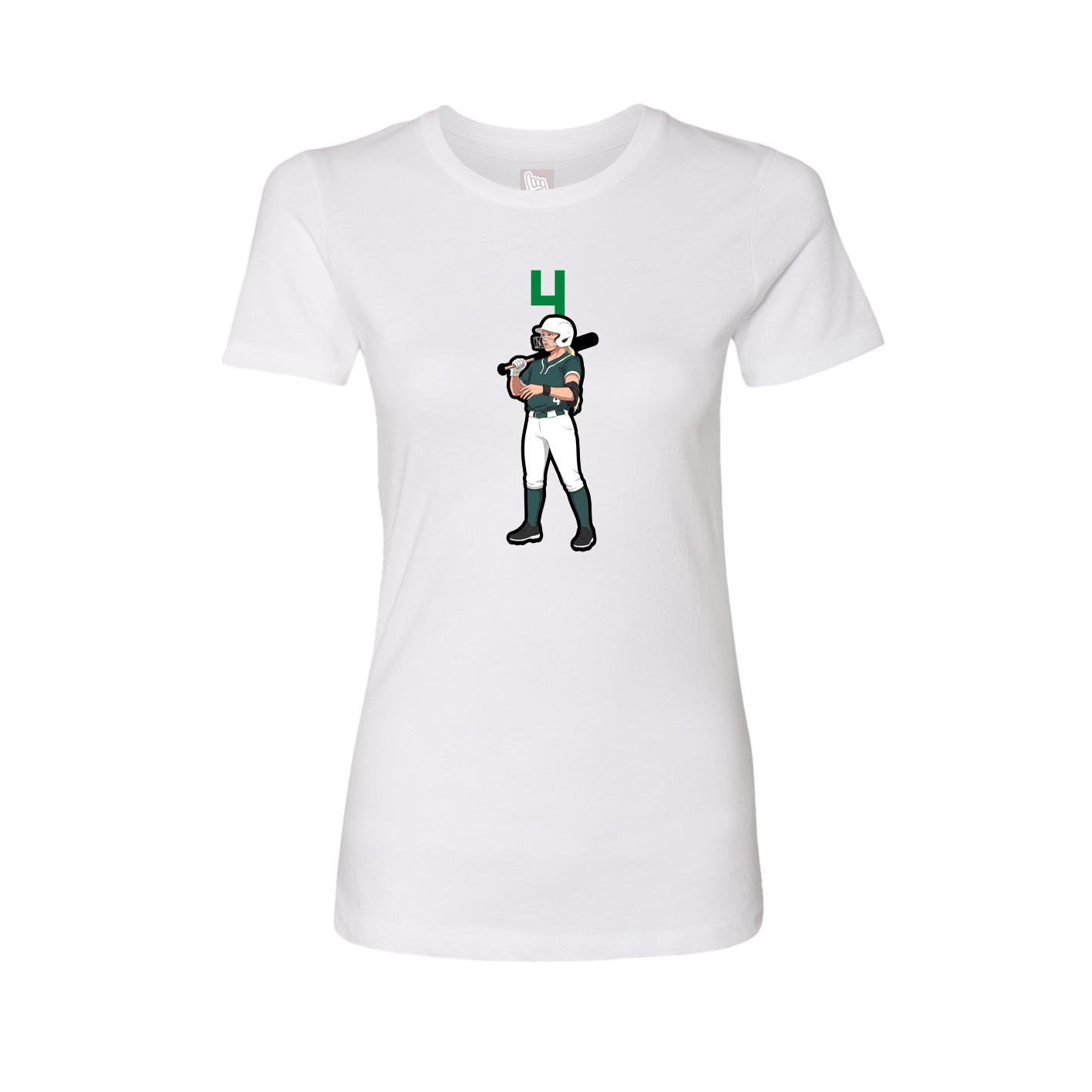 Fitted Women's Tee — Number Top in White