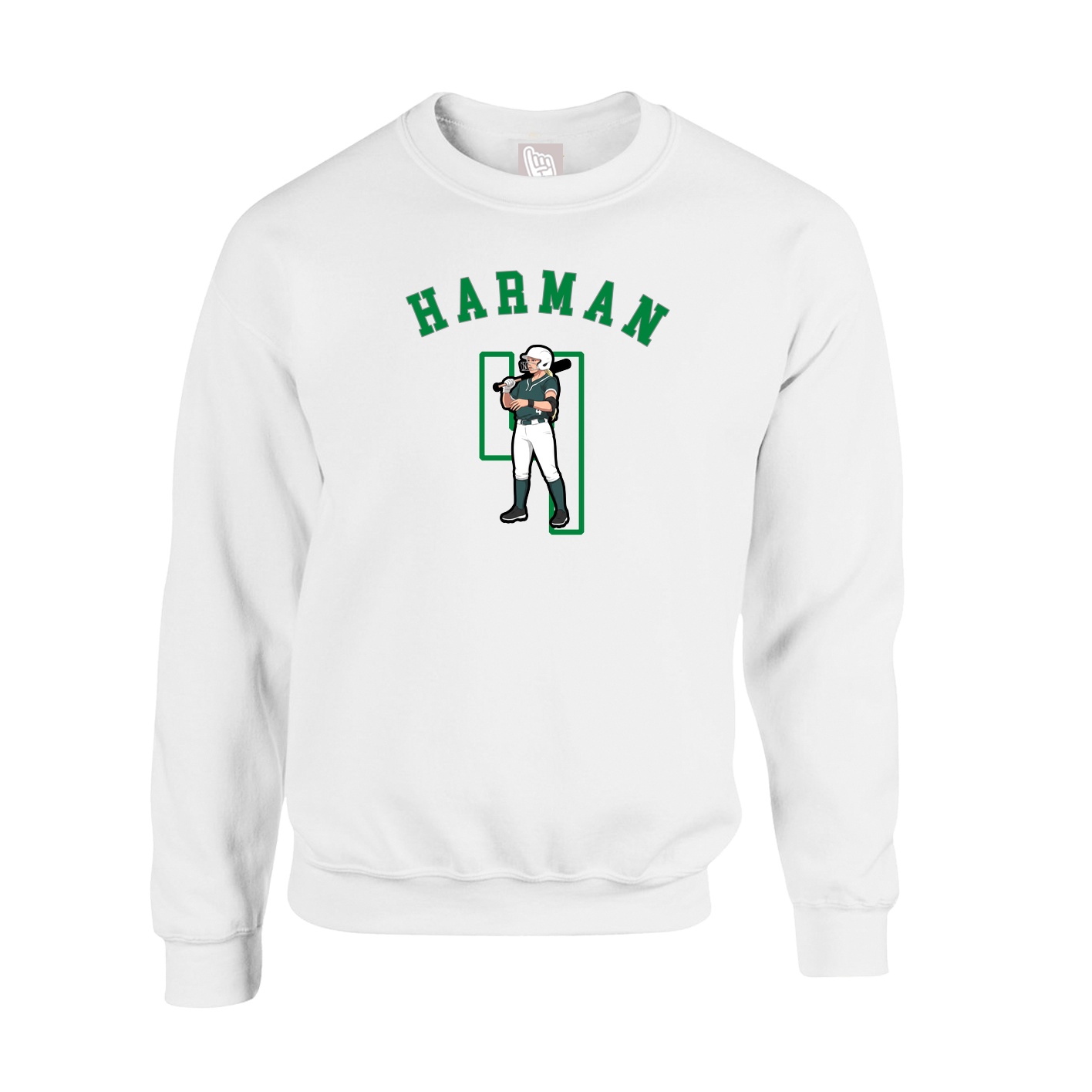 Fleece Crew — Shirsey Arch in White