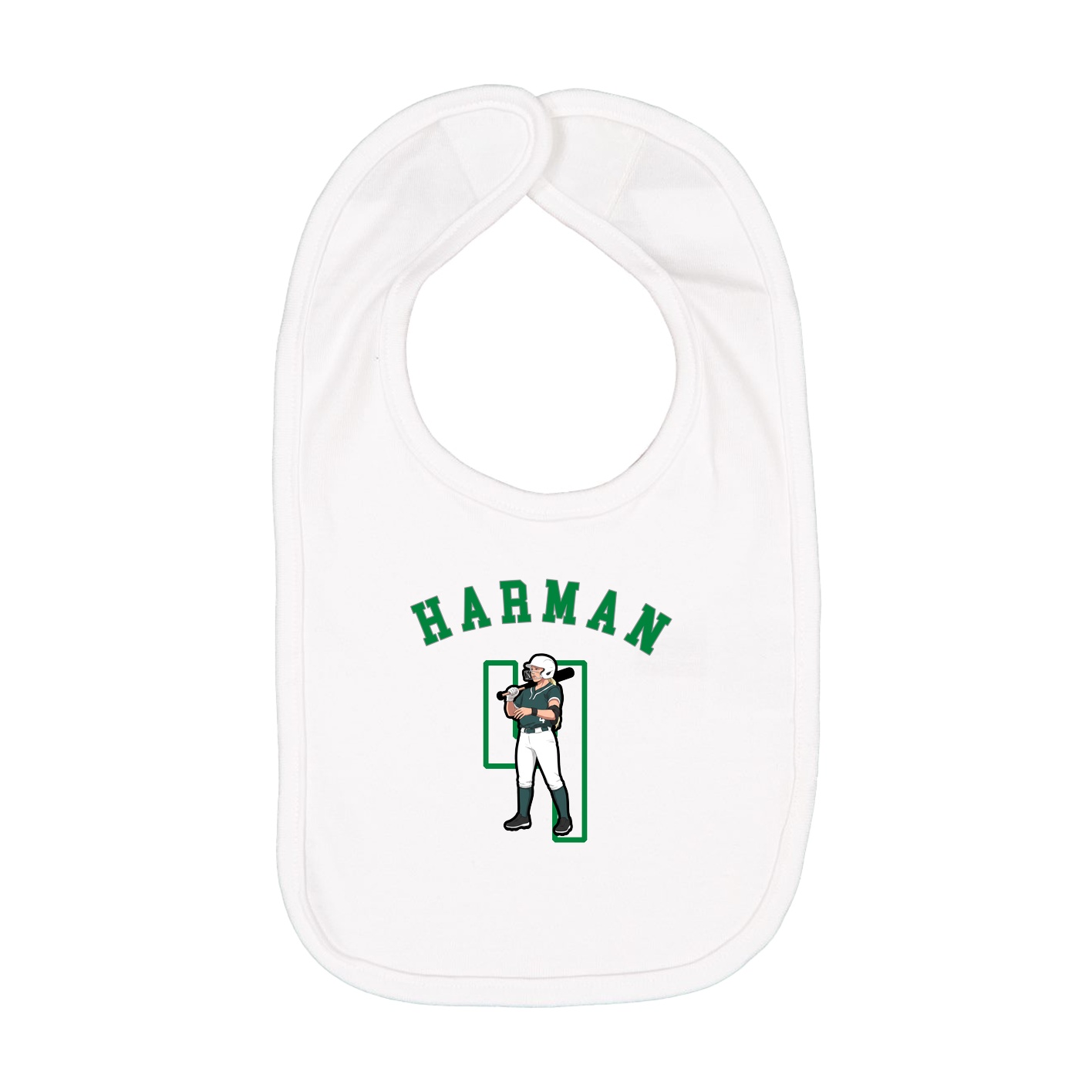 Infant Bib — Shirsey Arch in White