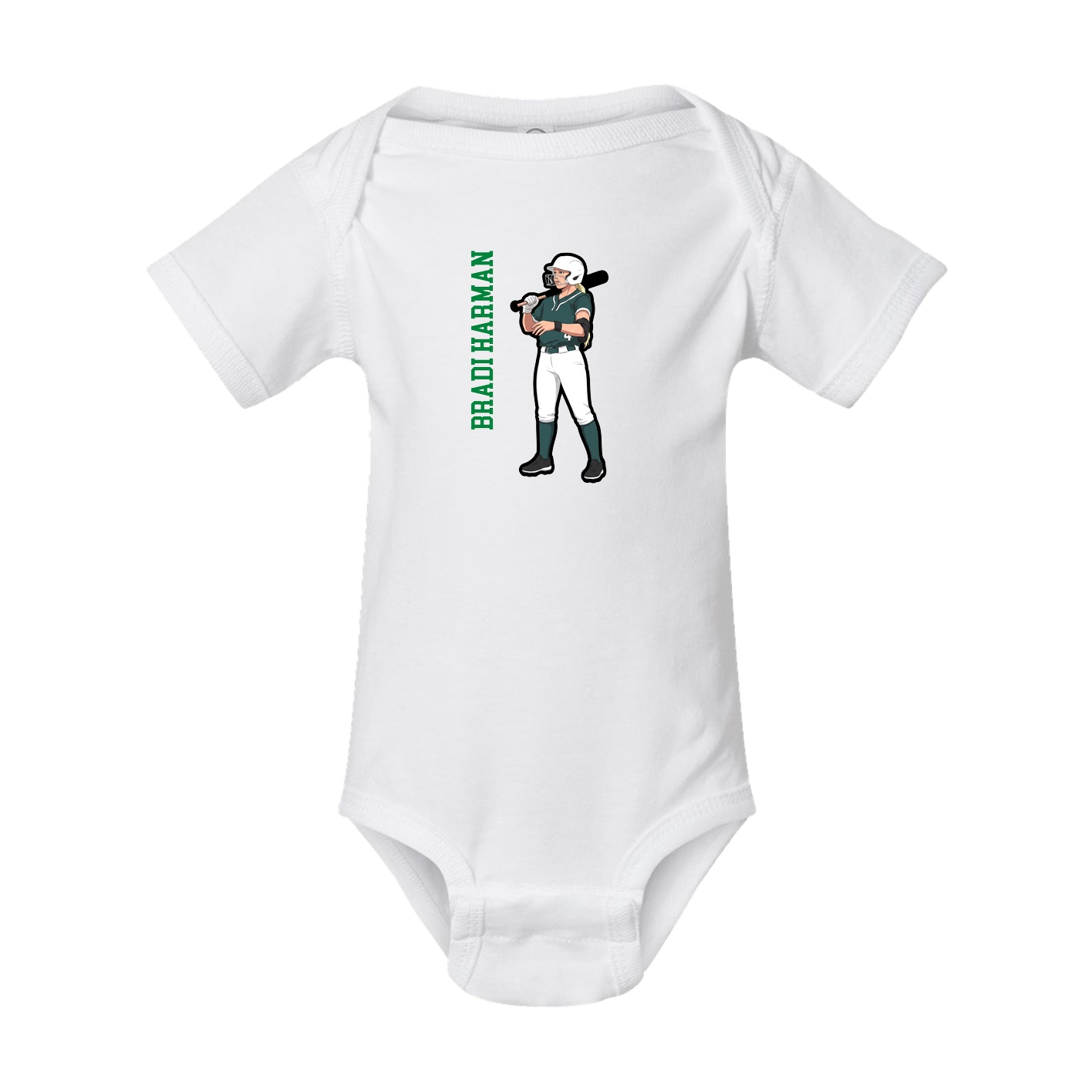 Baby Onesie — Name Vertical in White