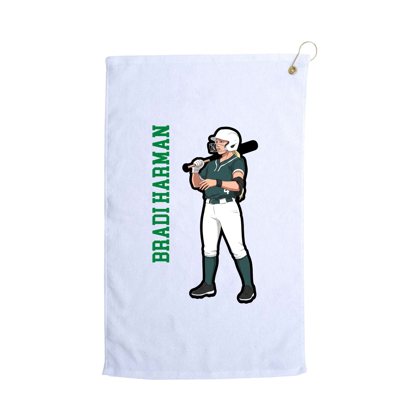 Golf Towel — Name Vertical in White