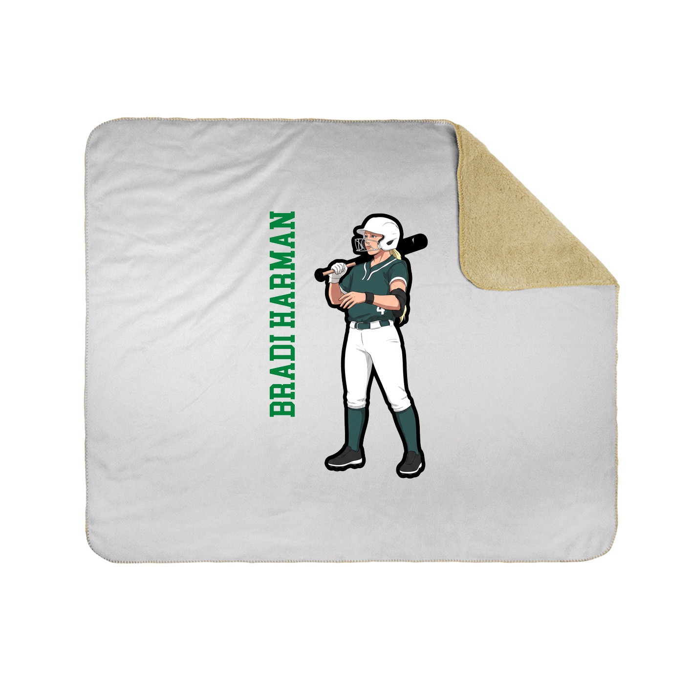Throw Blanket — Name Vertical in White