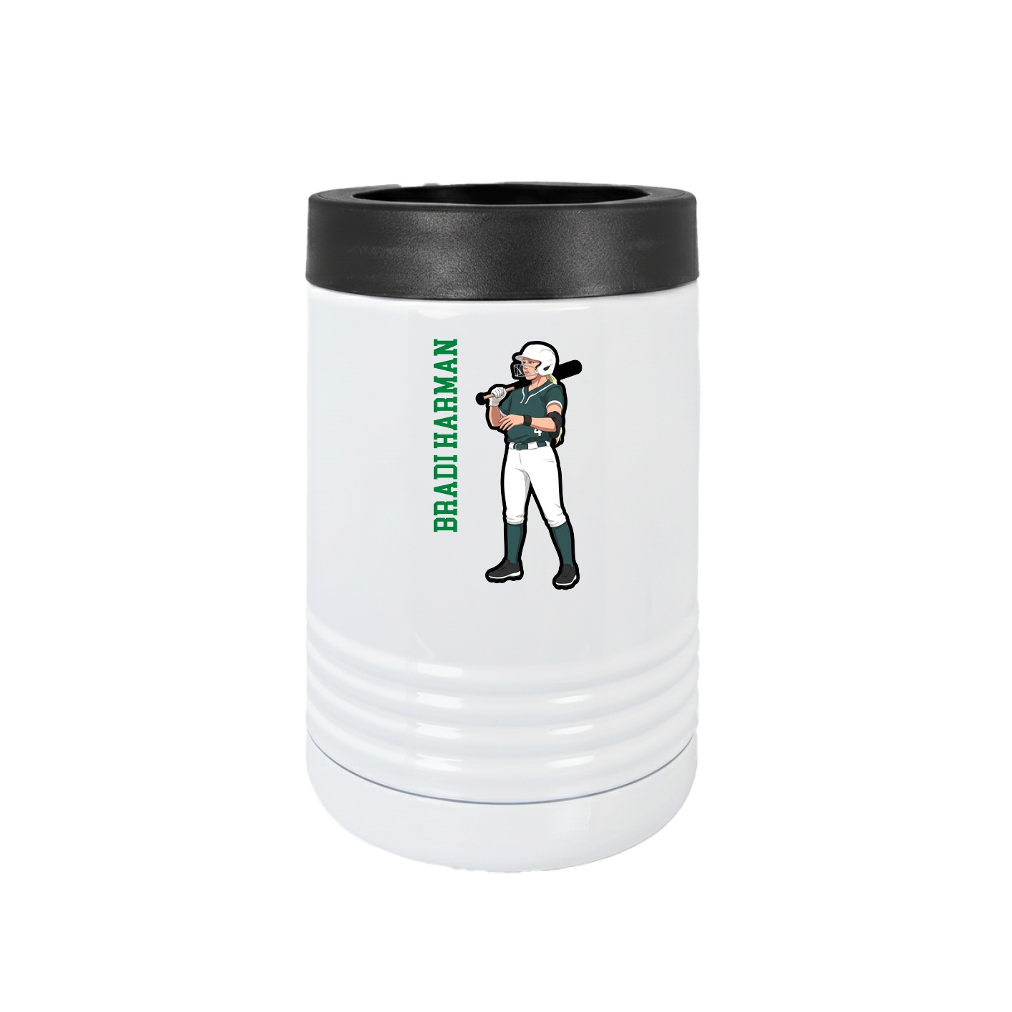 Beverage Holder — Name Vertical in White