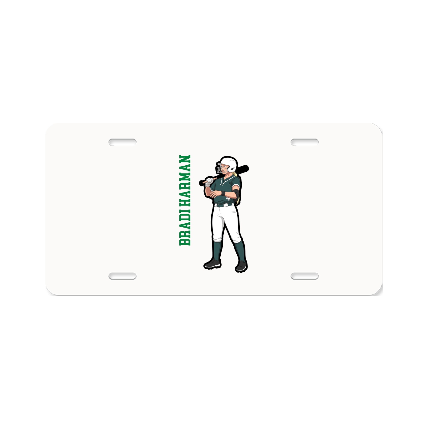 License Plate — Name Vertical in Classic