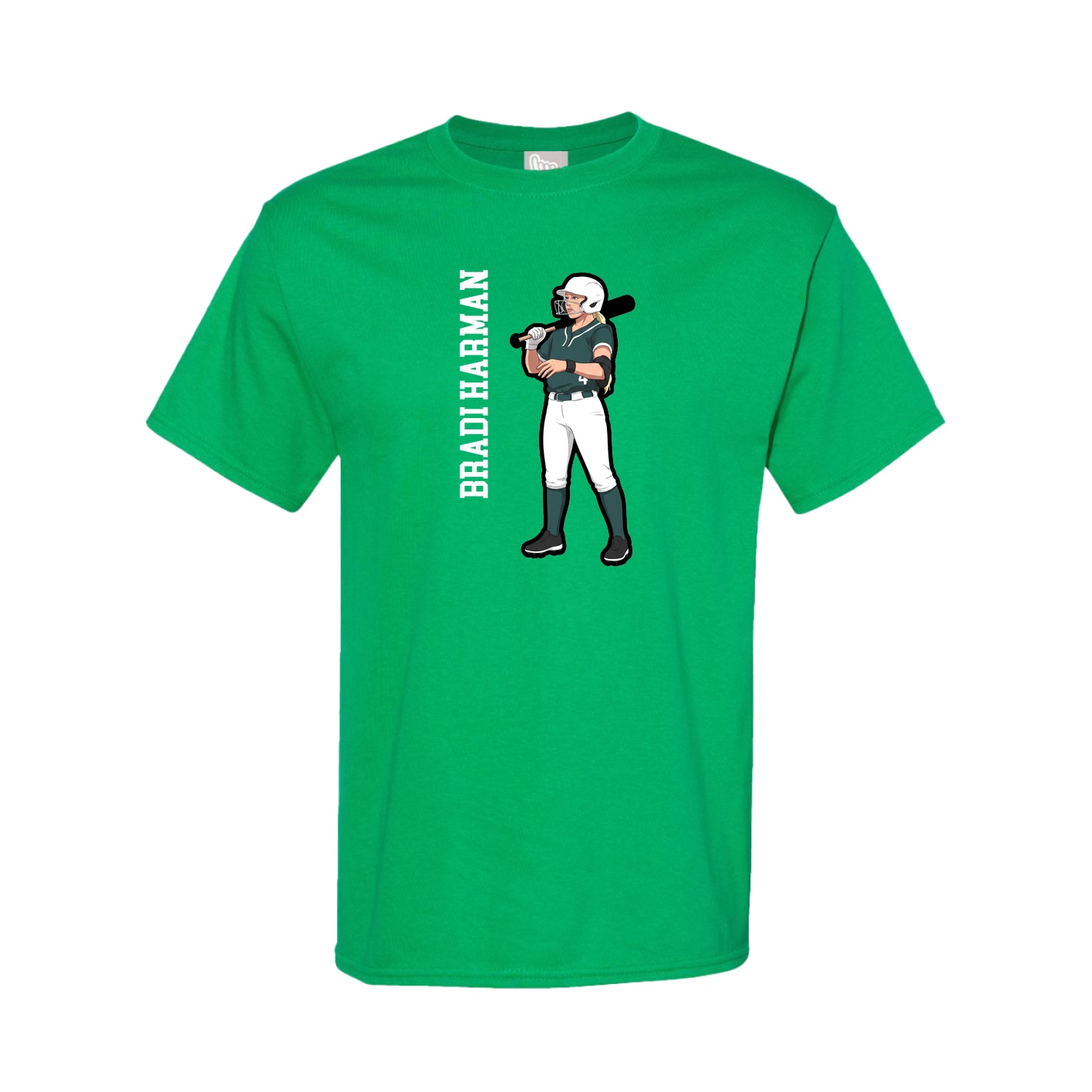 Tee — Name Vertical in Green