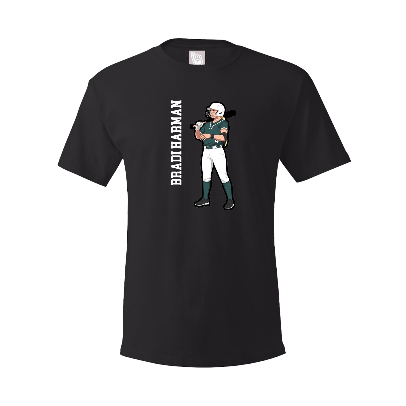 Youth Tee — Name Vertical in Black