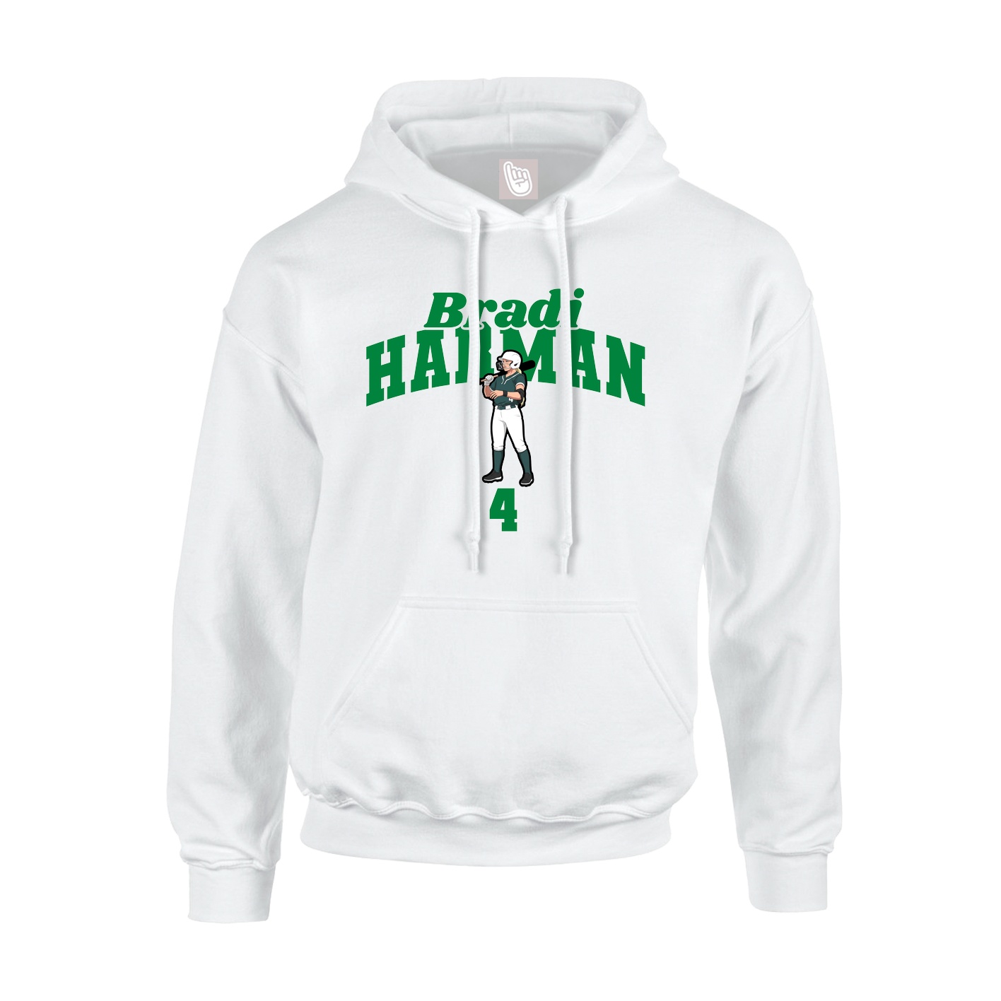 Youth Hoodie — Signature Arch in White