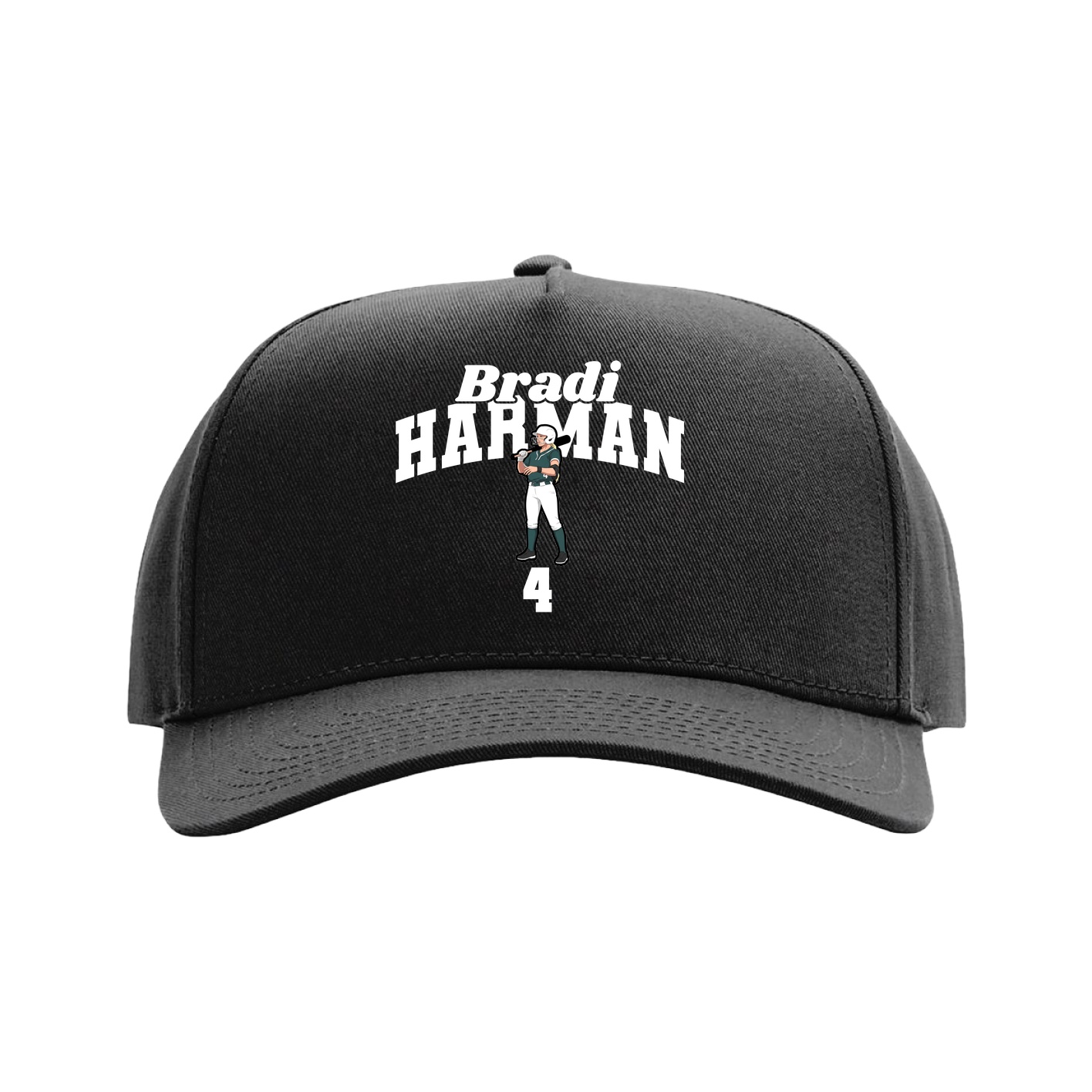 Full Fabric Five-Panel Champ Cap — Signature Arch in Black