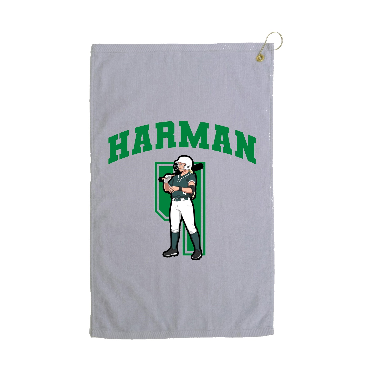 Golf Towel — Number in Grey