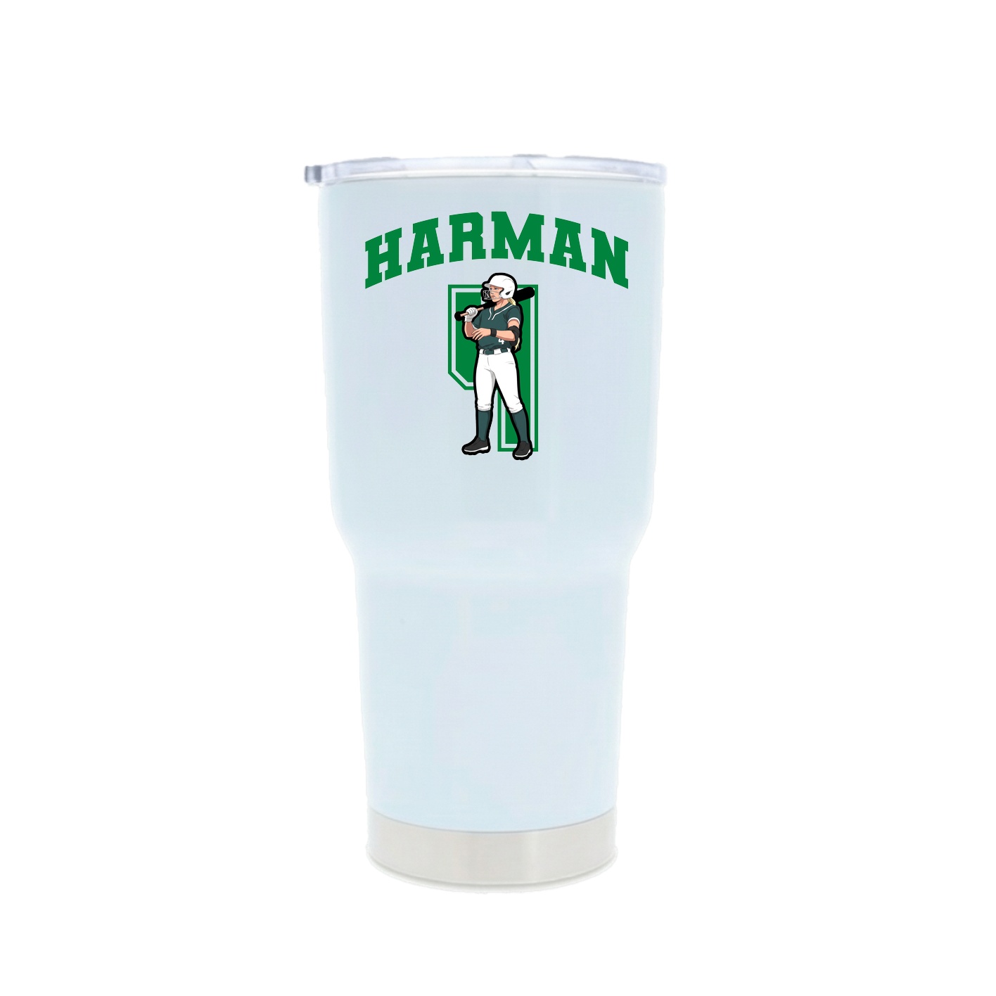 30oz Stainless Steel Tumbler — Number in White