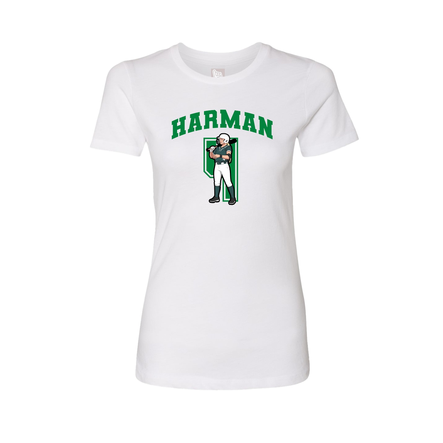 Fitted Women's Tee — Number in White