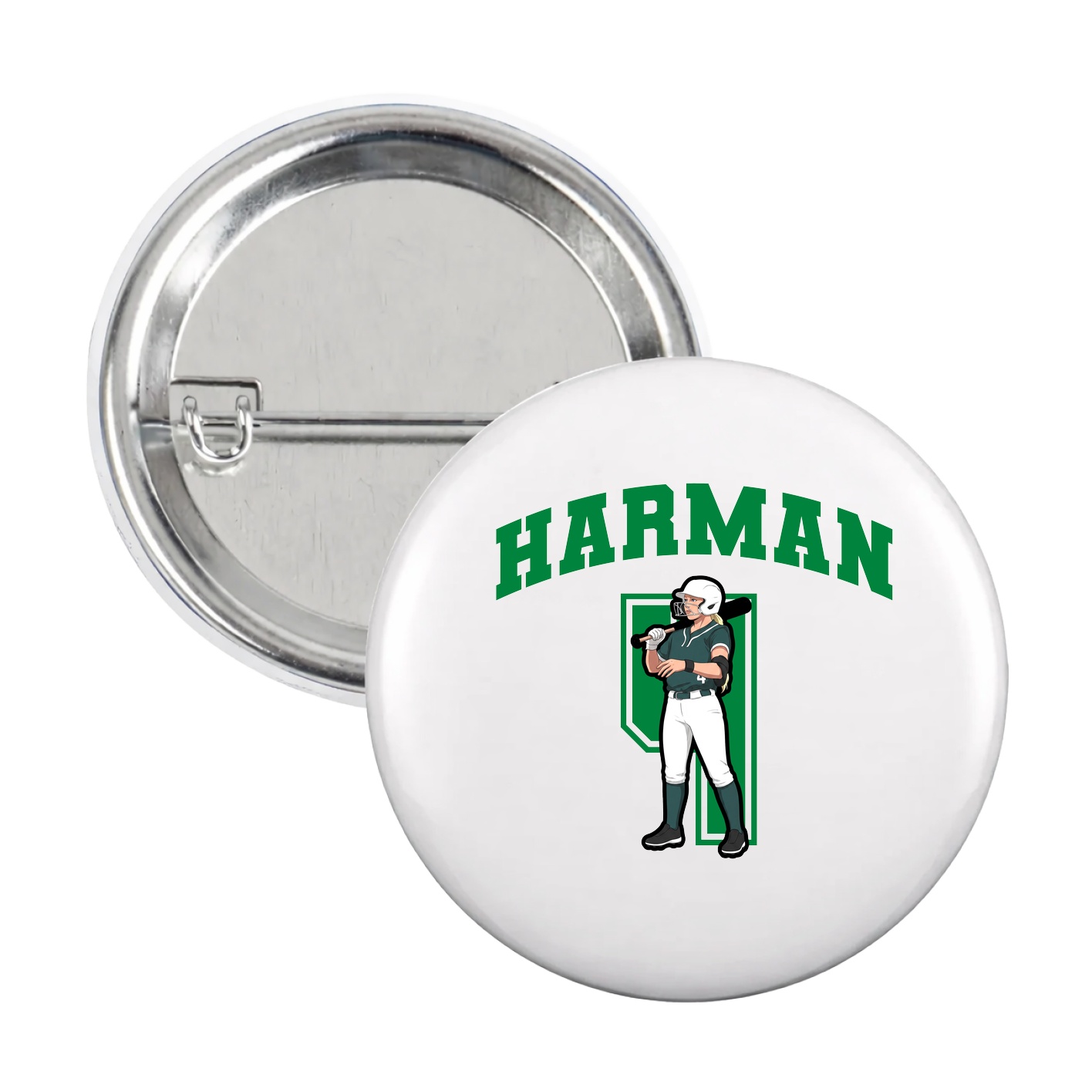 Game Day Button — Number in White
