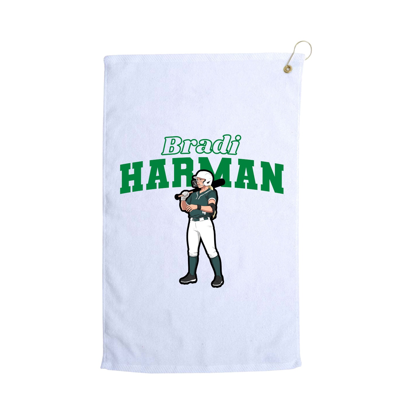 Golf Towel — Name Arch in White