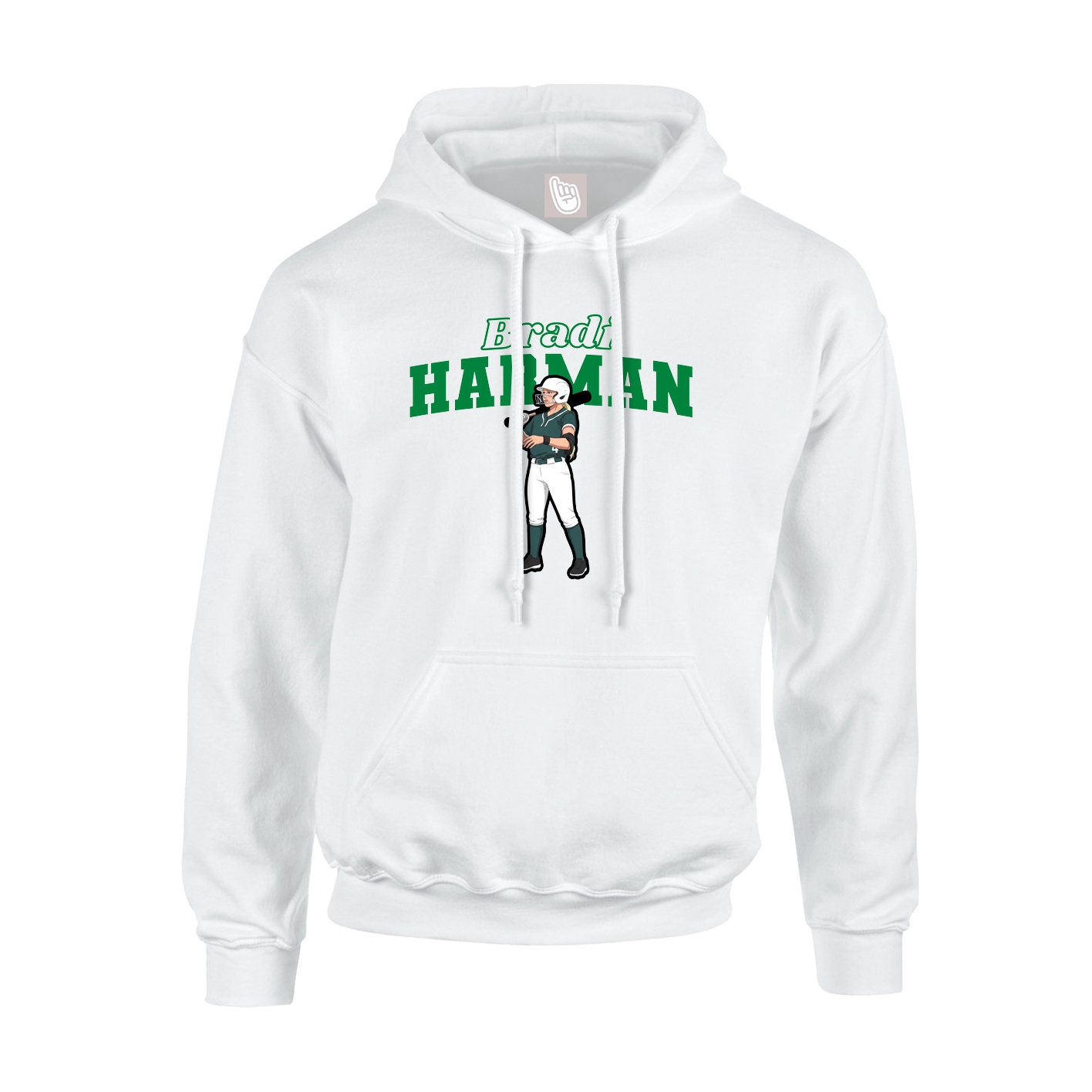 Hoodie — Name Arch in White