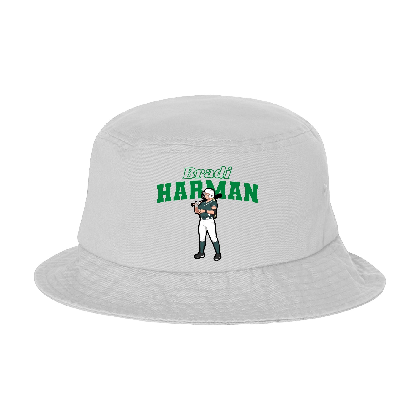 Bucket Cap — Name Arch in White