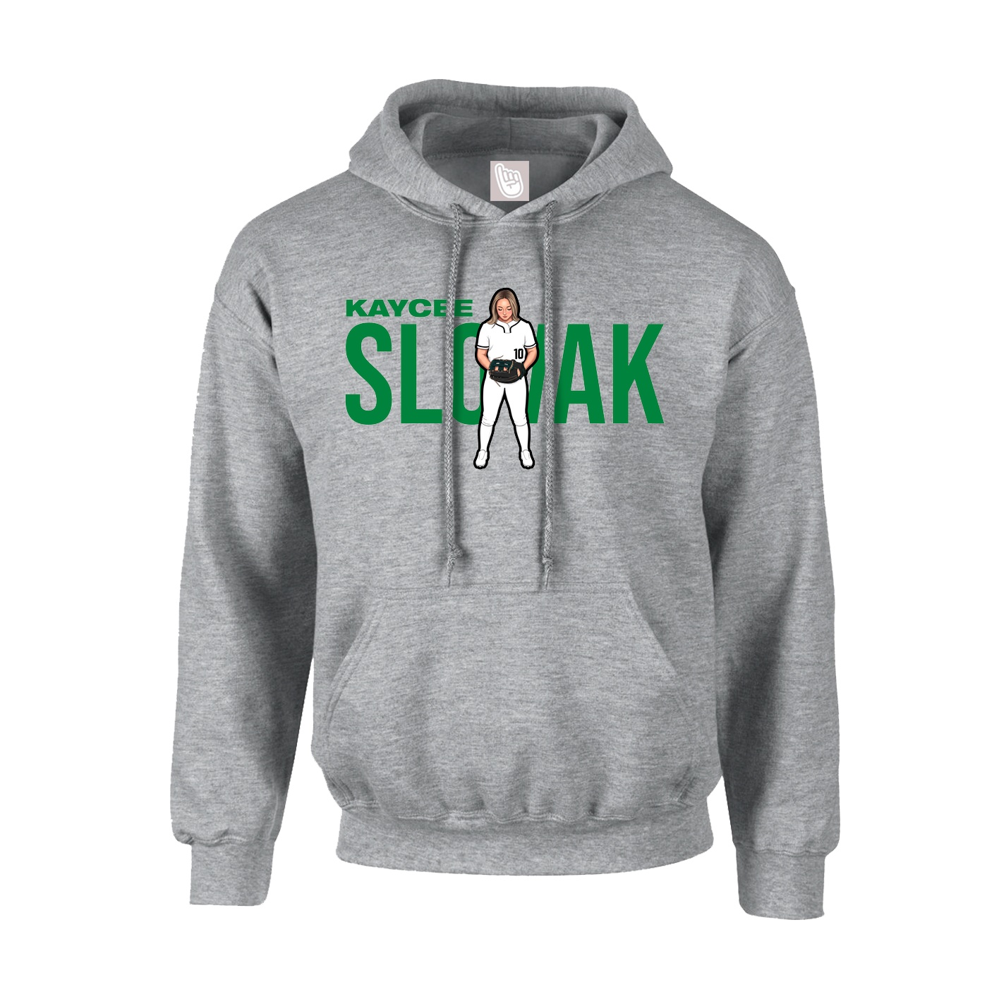 Hoodie — Player Name in Grey