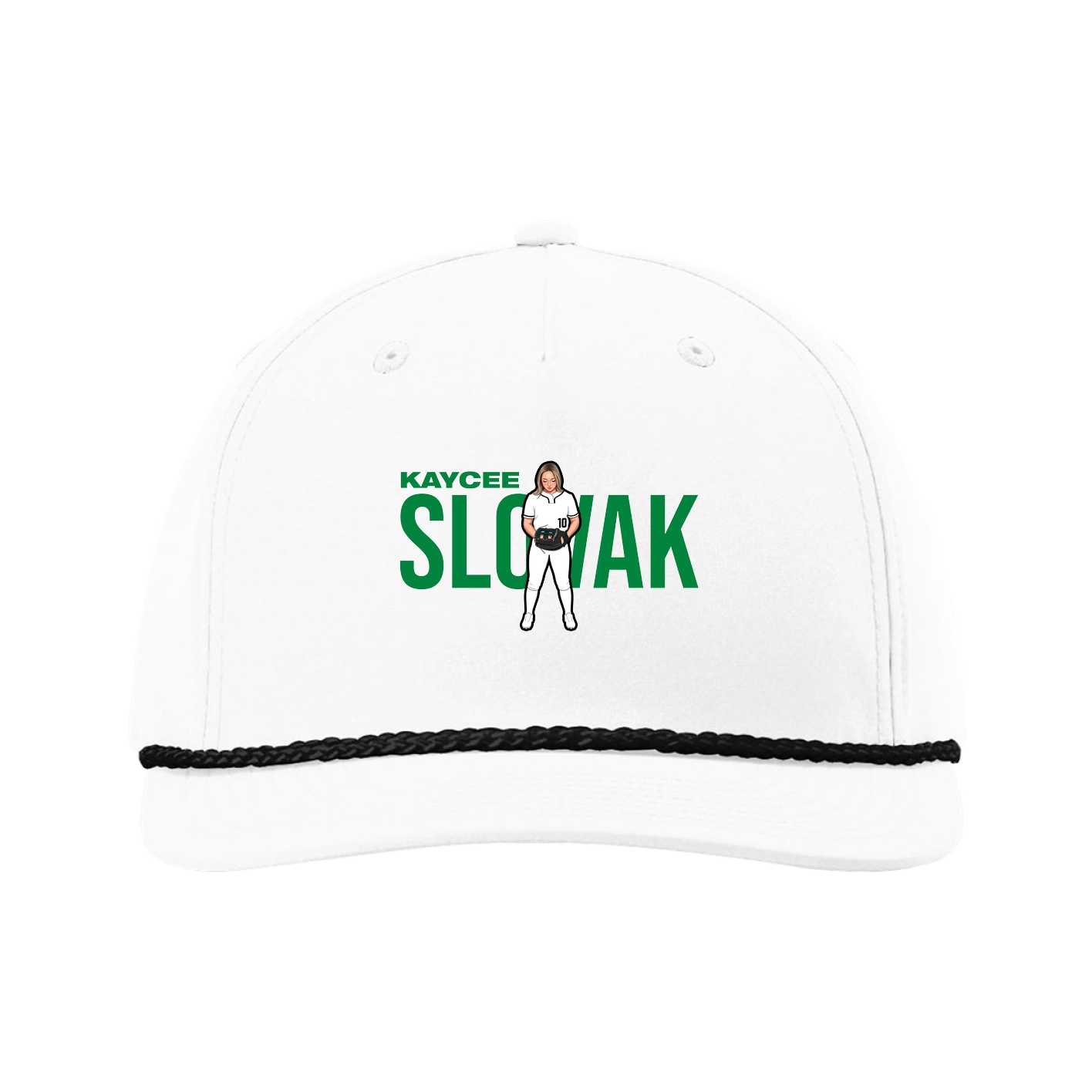Five-Panel Classic Rope Cap — Player Name in White