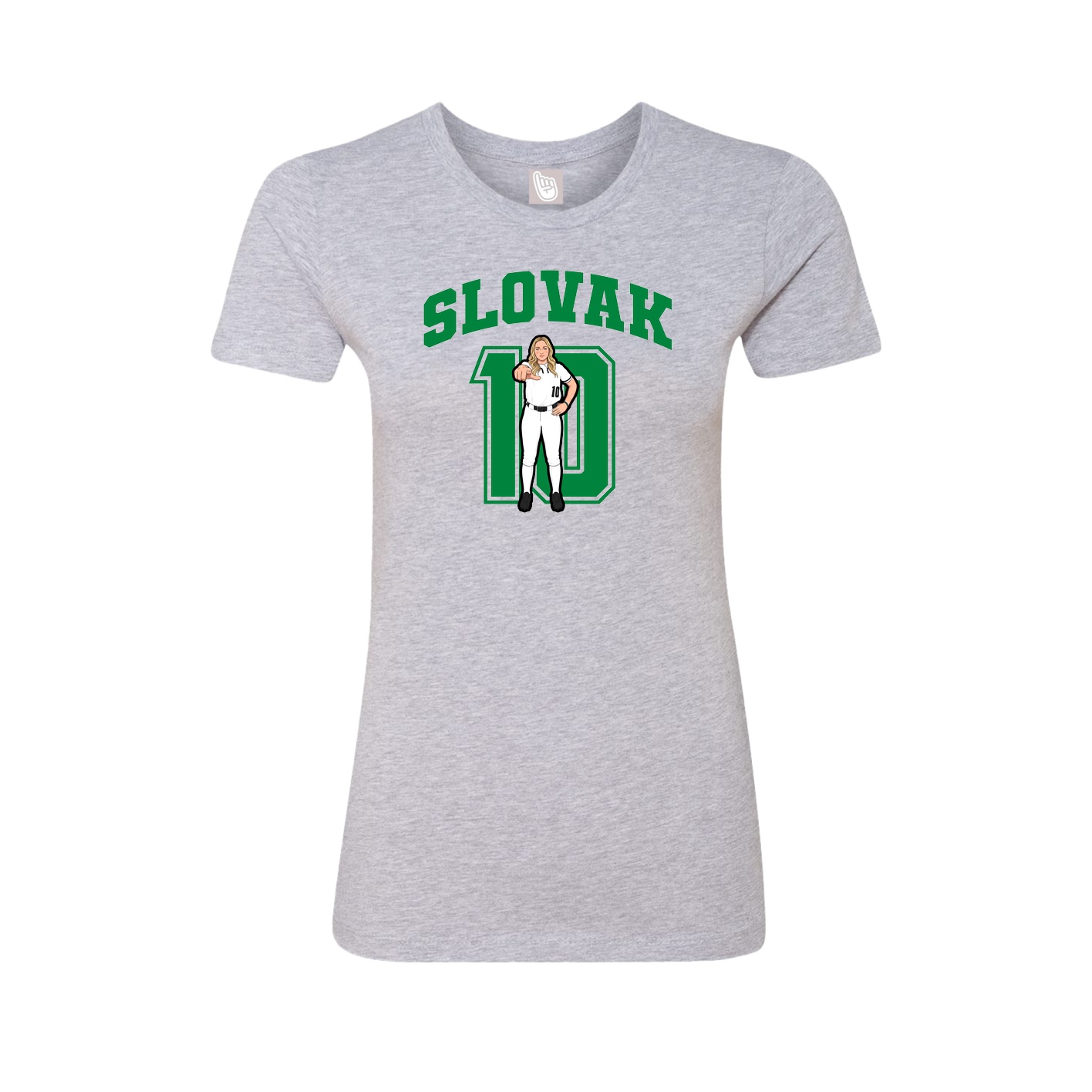 Fitted Women's Tee — Number in Grey