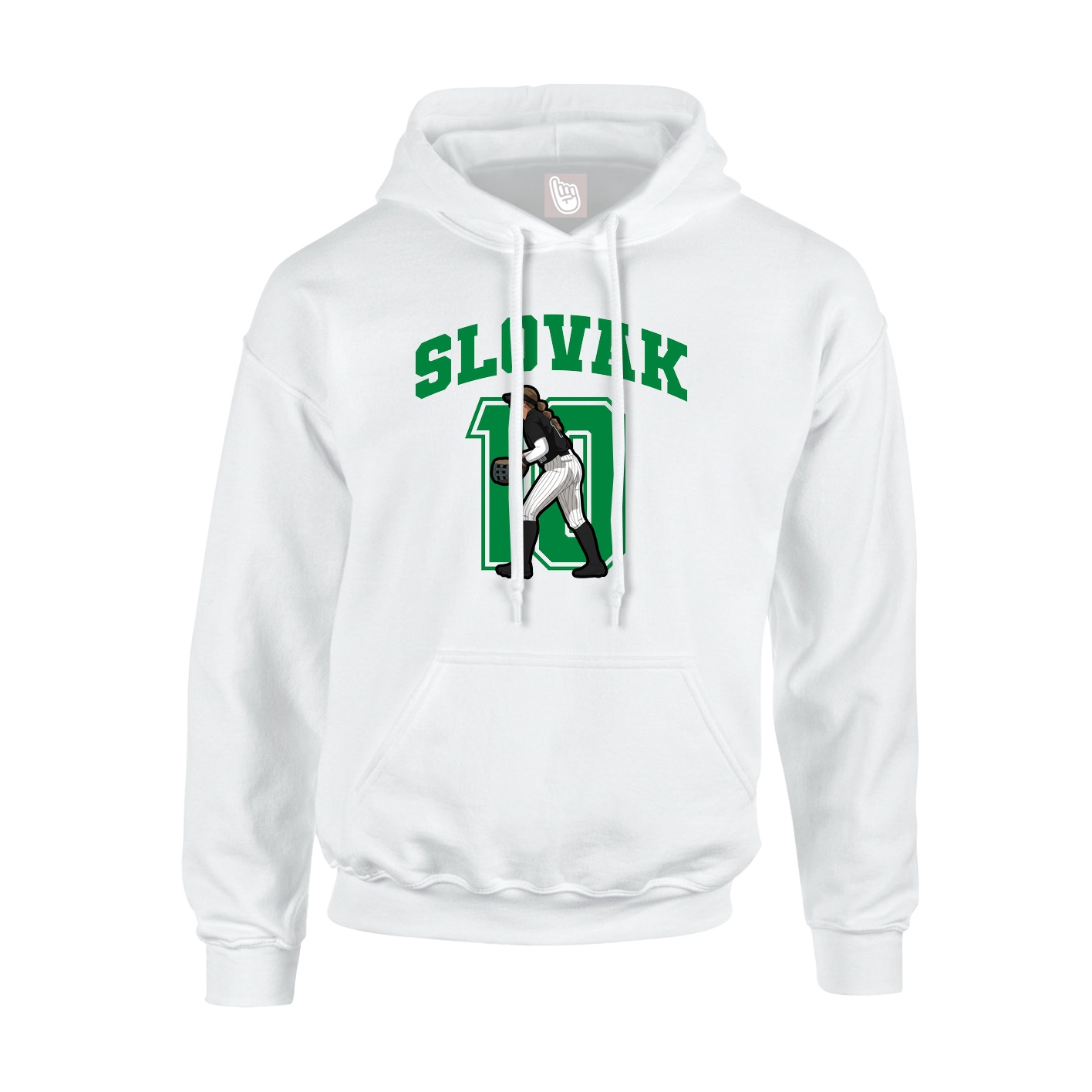 Hoodie — Number in White