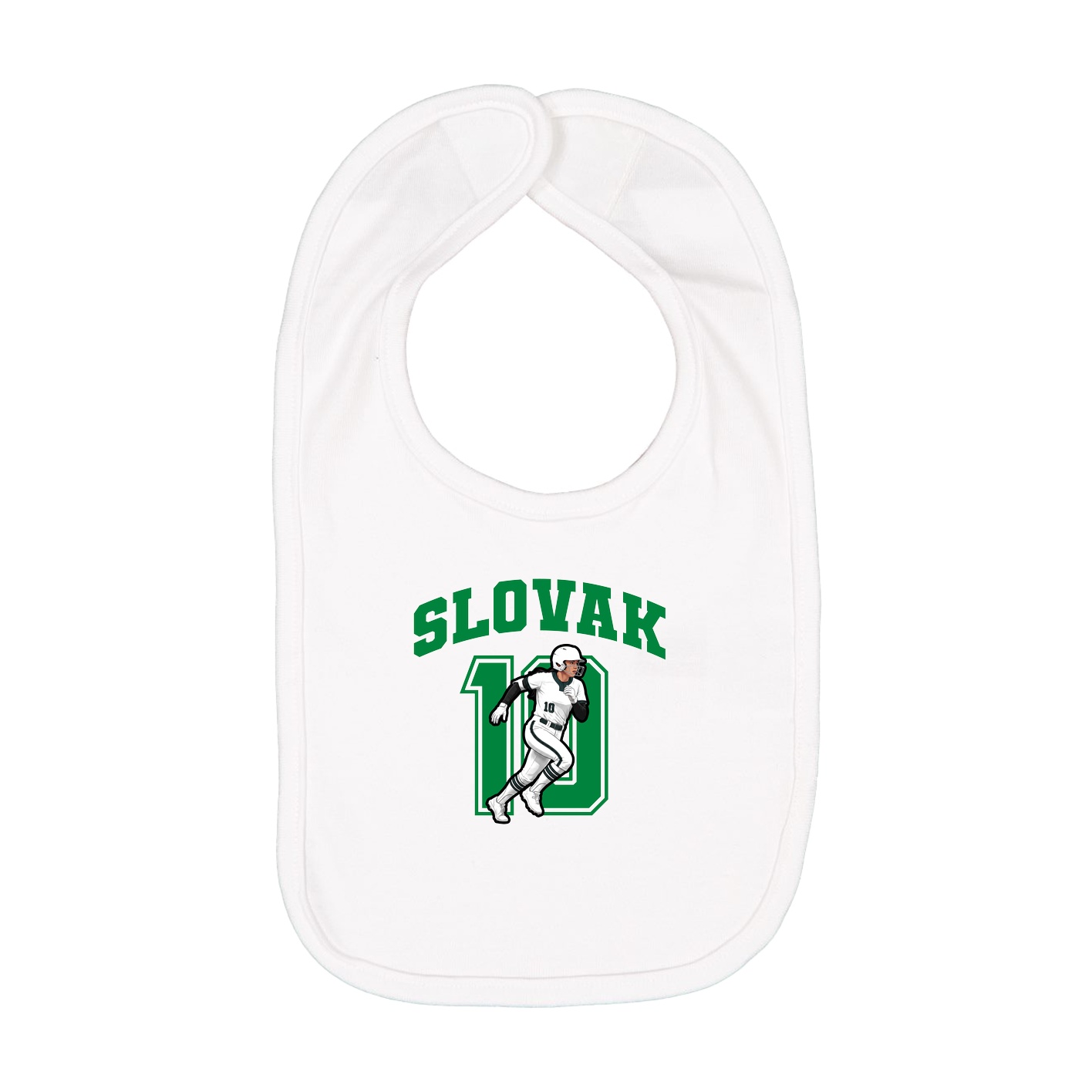 Infant Bib — Number in White