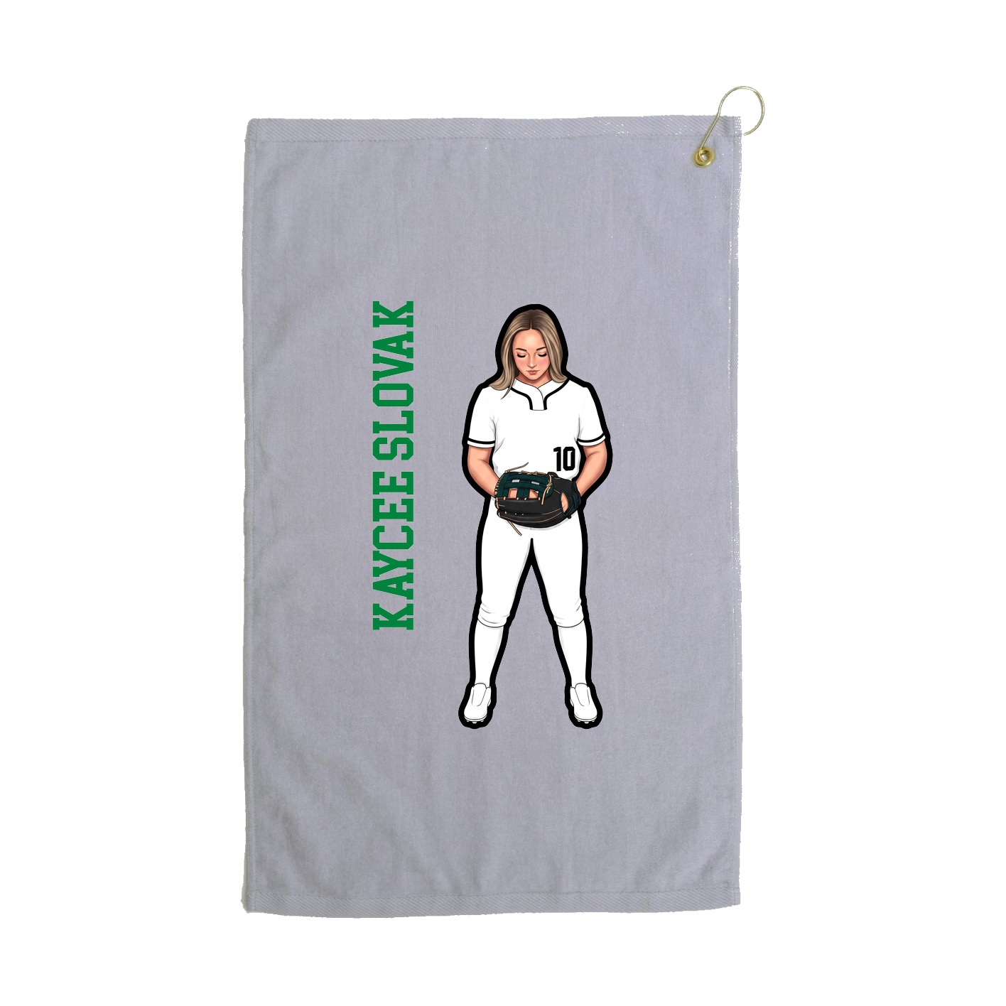 Golf Towel — Name Vertical in Grey