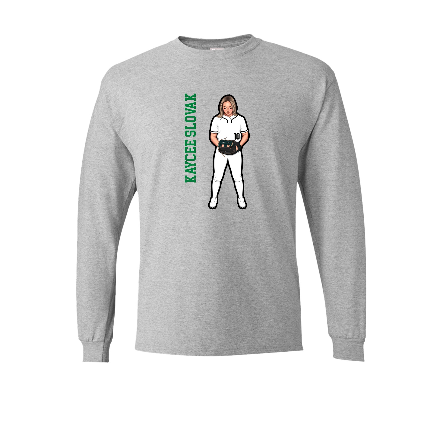 Long Sleeve Tee — Name Vertical in Grey