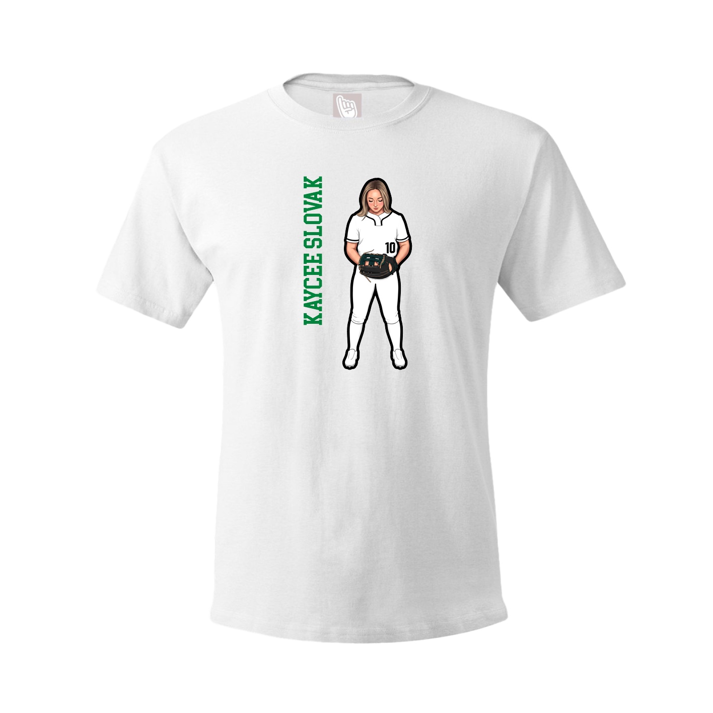 Youth Tee — Name Vertical in White