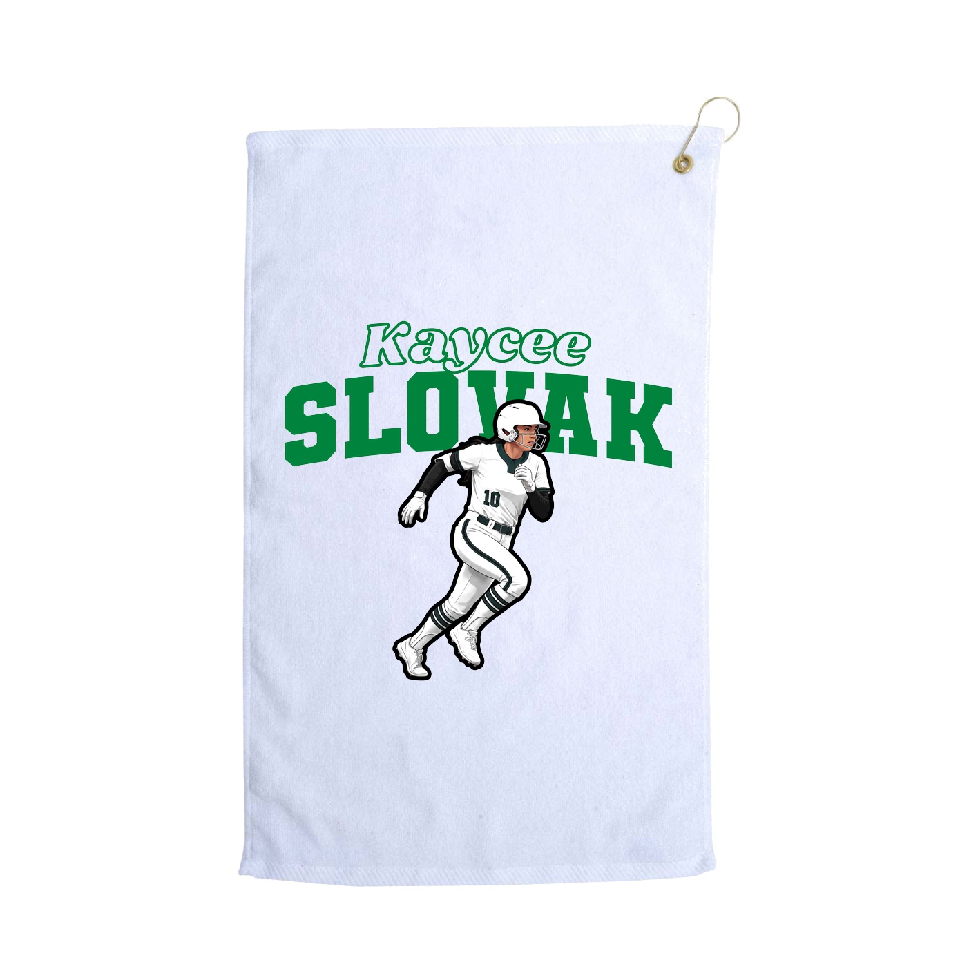 Golf Towel — Name Arch in White