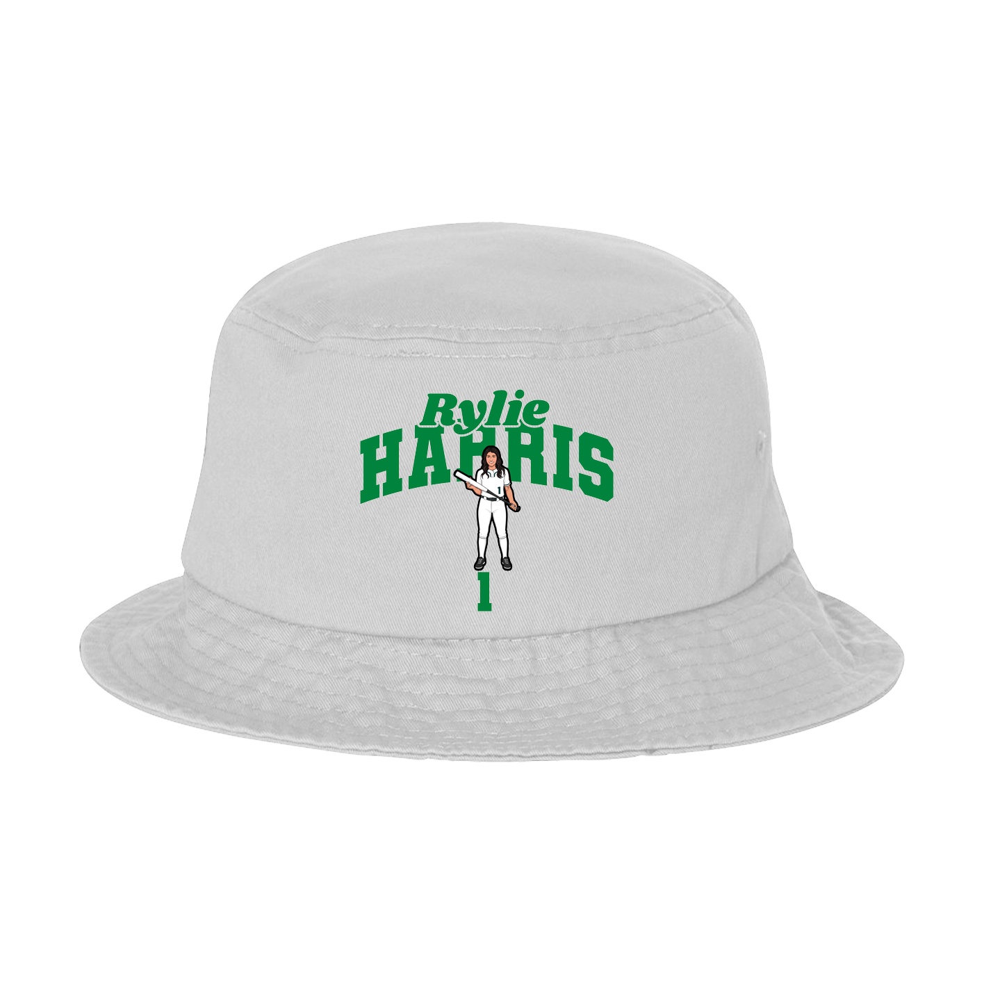 Bucket Cap — Signature Arch in White