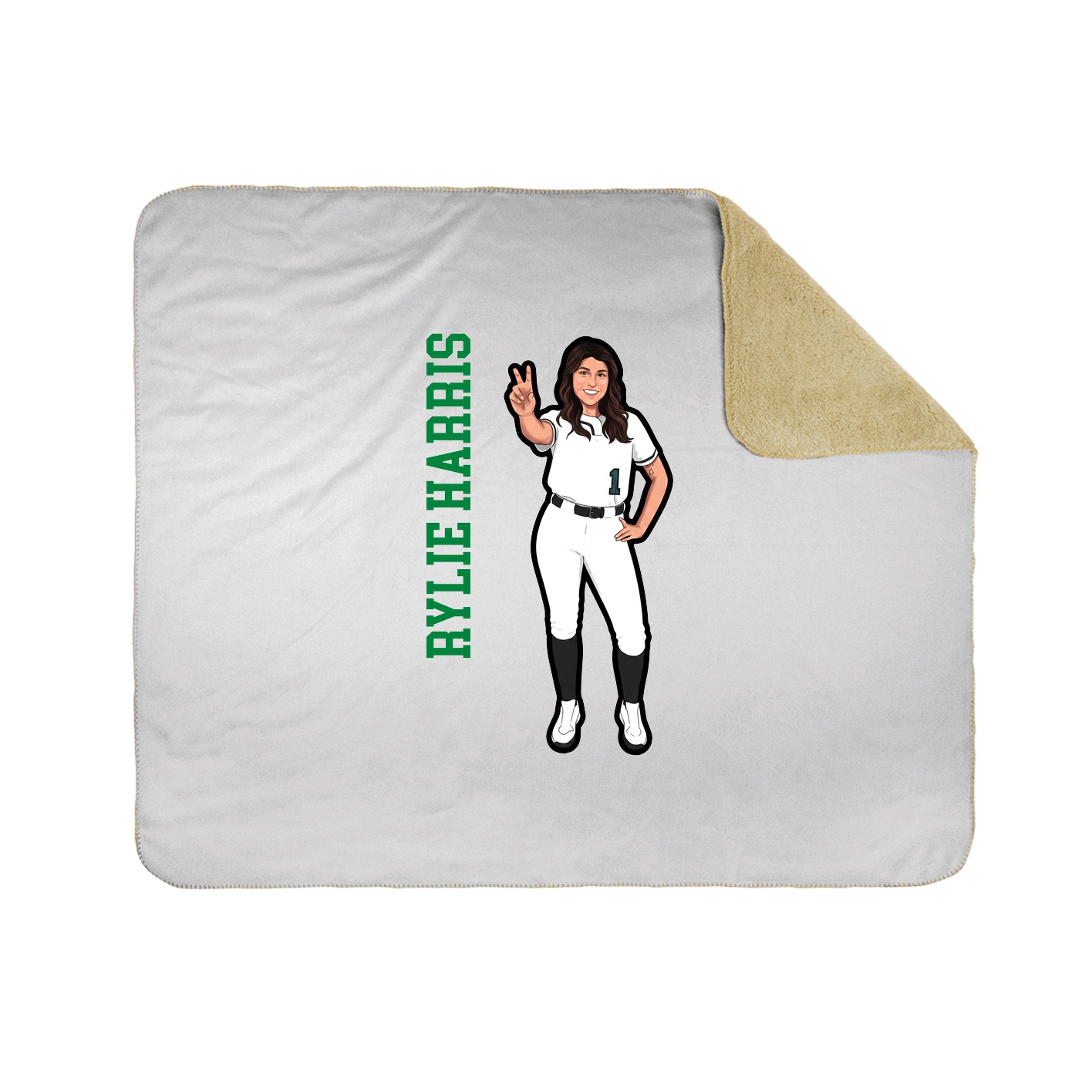 Throw Blanket — Name Vertical in White