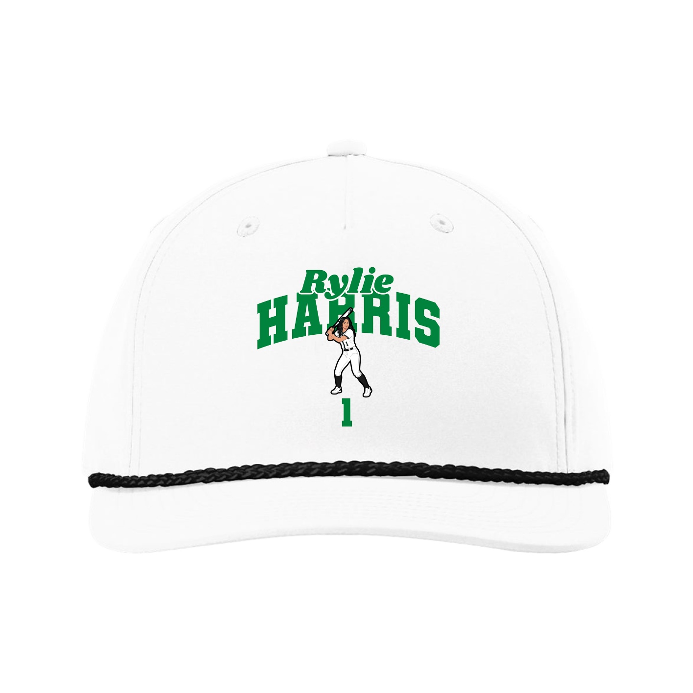 Five-Panel Classic Rope Cap — Signature Arch in White